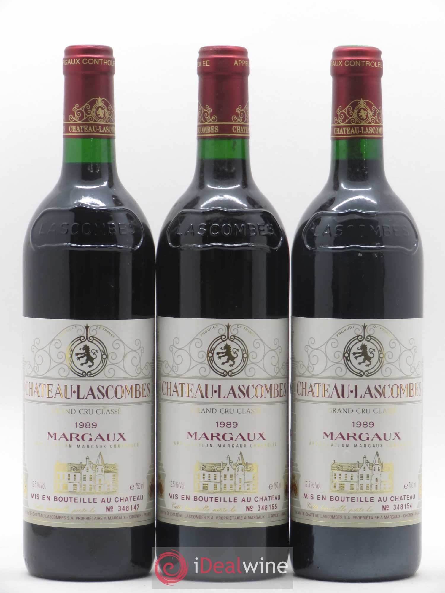 Château Lascombes 2ème Grand Cru Classé 1989 - Lot de 3 bouteilles - 0