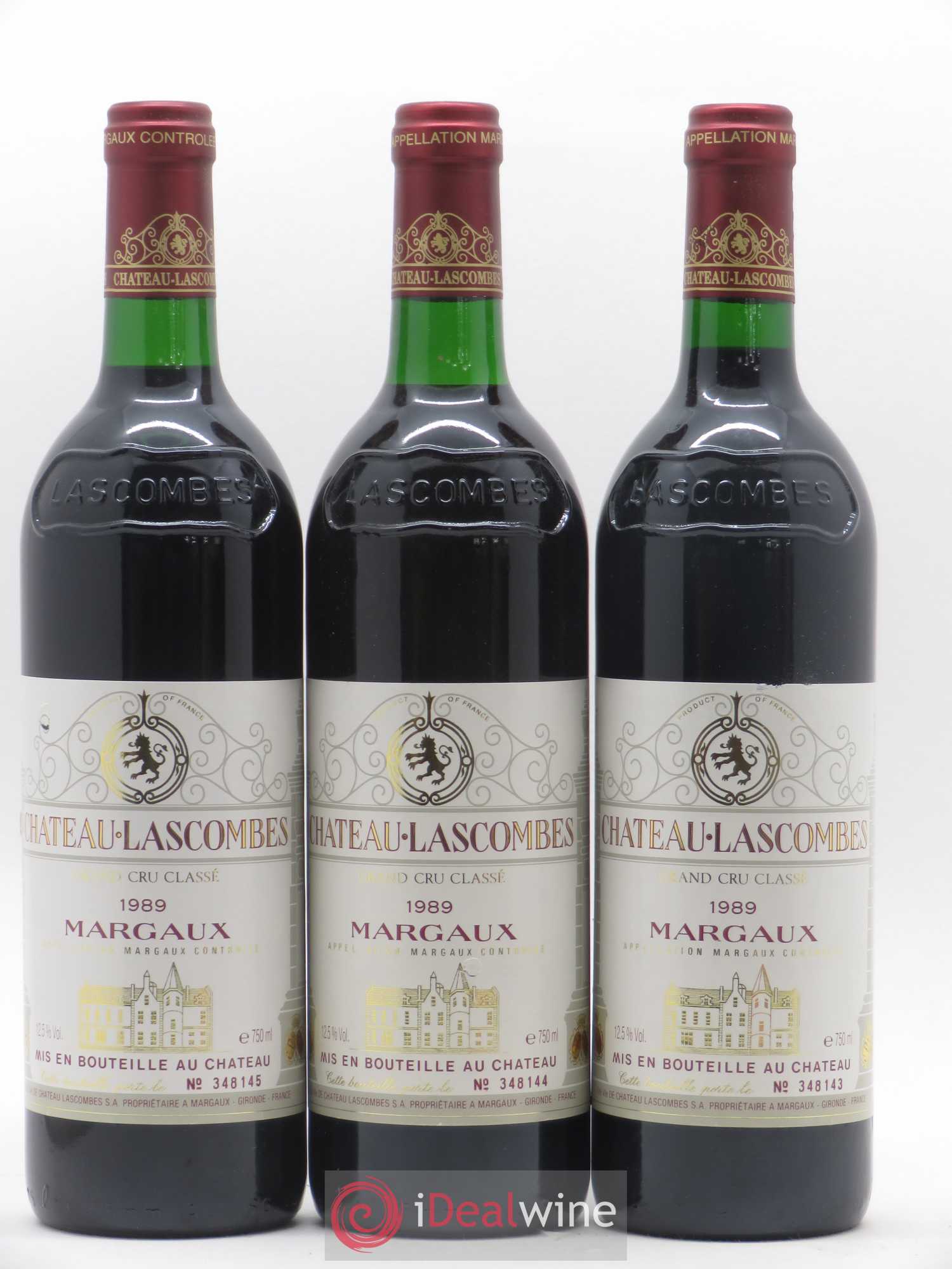 Château Lascombes 2ème Grand Cru Classé 1989 - Lot de 3 bouteilles - 0