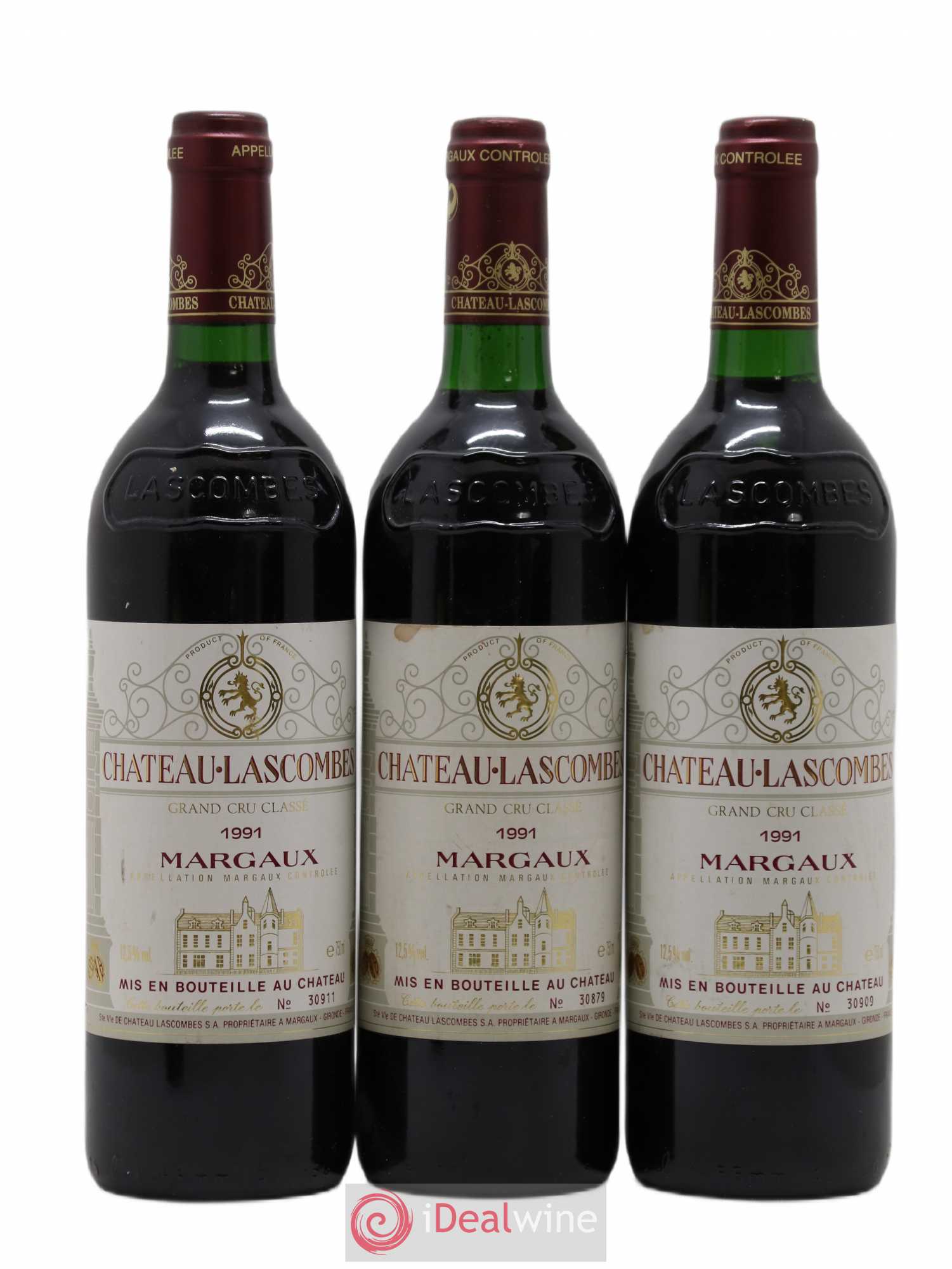 Château Lascombes 2ème Grand Cru Classé 1991 - Lot de 3 bouteilles - 0