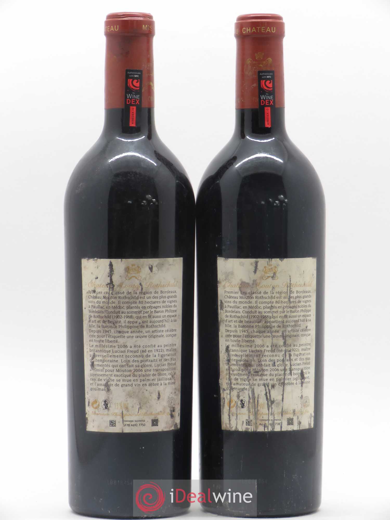 Château Mouton Rothschild 1er Grand Cru Classé 2006 - Lot de 2 bouteilles - 1