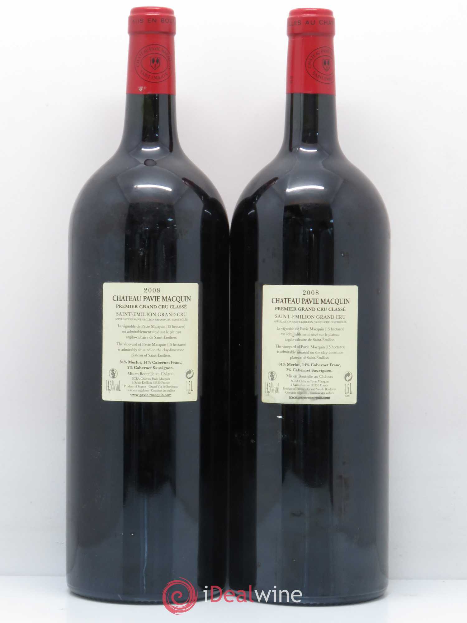 Château Pavie Macquin 1er Grand Cru Classé B 2008 - Lot de 2 magnums - 1