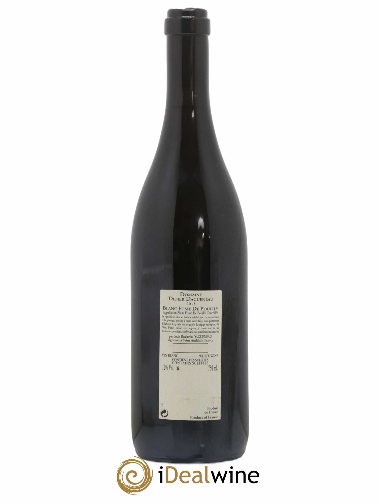 Pouilly-Fumé Blanc Fumé de Pouilly Dagueneau (Domaine Didier - Louis-Benjamin) 2013 - Lot de 1 bouteille - 1