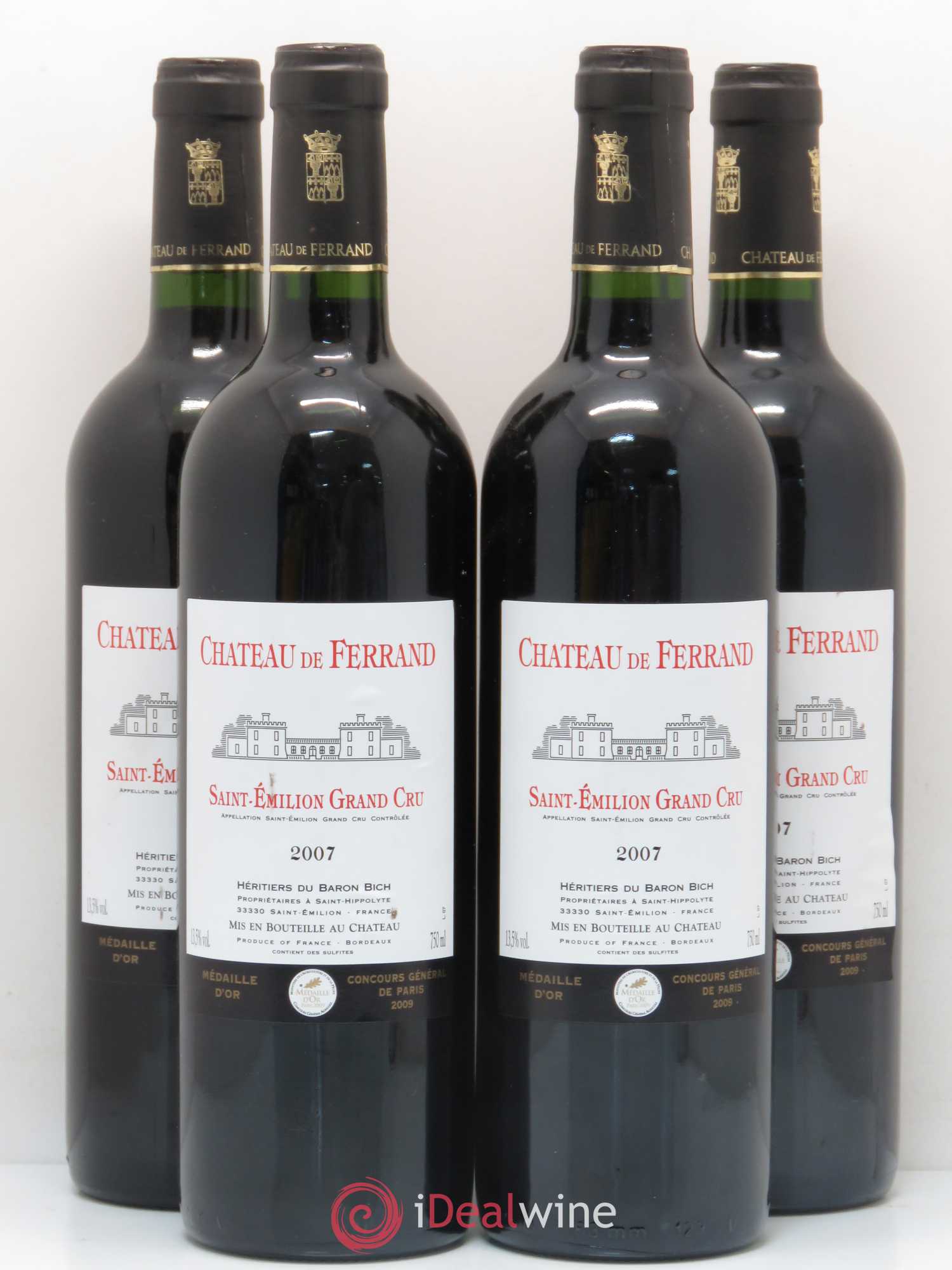 Château de Ferrand Grand Cru Classé (sans prix de réserve) 2007 - Lot de 4 bouteilles - 0