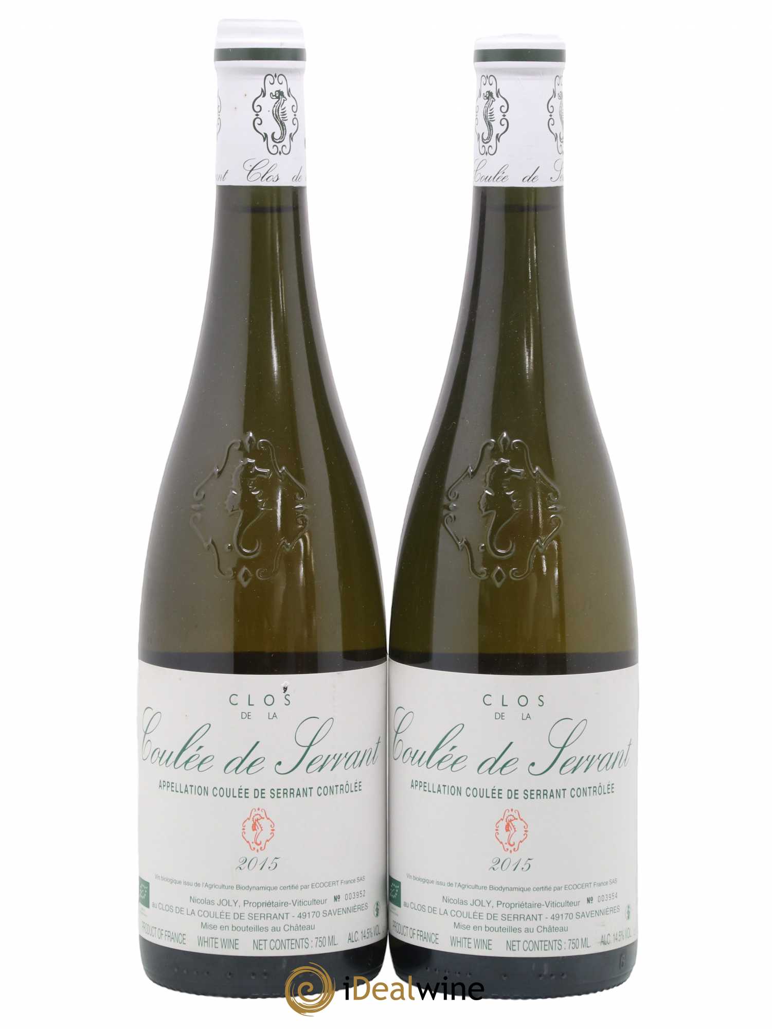 Savennières Clos de la Coulée de Serrant Vignobles de la Coulée de Serrant - Nicolas Joly 2015 - Lot de 2 bouteilles - 0