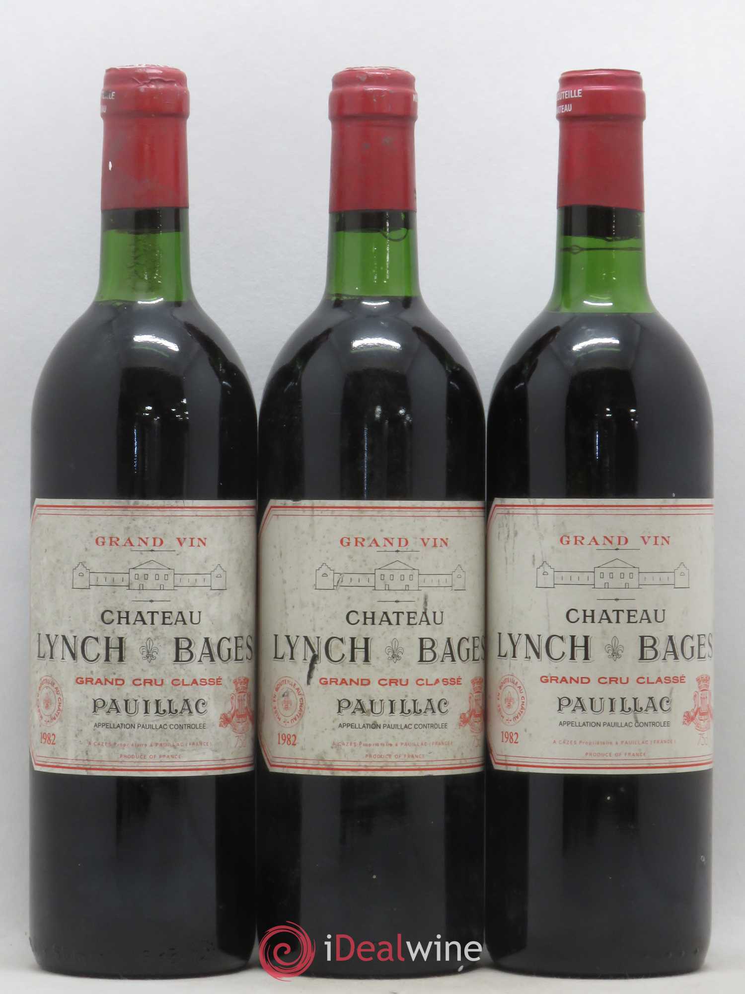 Château Lynch Bages 5ème Grand Cru Classé 1982 - Lot de 3 bouteilles - 0