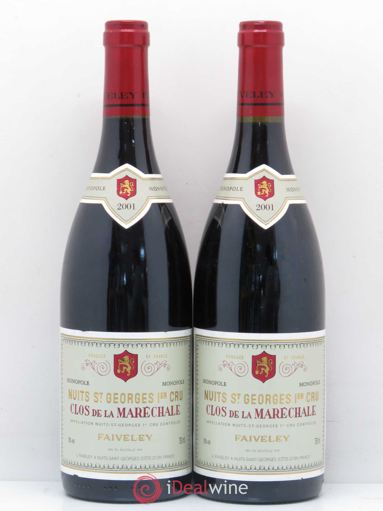 Nuits-Saint-Georges 1er Cru Clos de La Marechale Faiveley 2001 - Posten von 2 Flaschen - 0