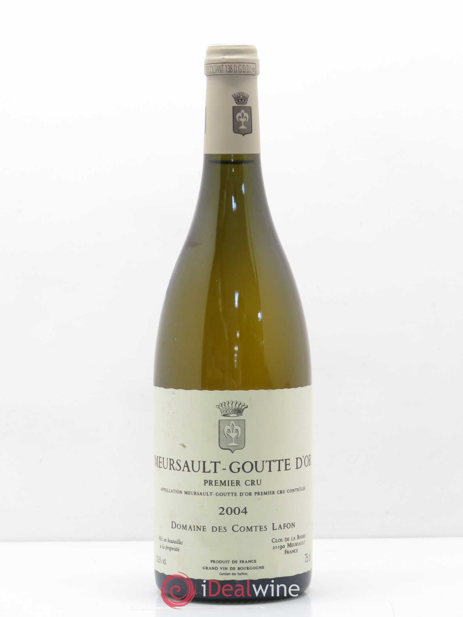 Meursault 1er Cru Goutte d'Or Comtes Lafon (Domaine des) 2004 - Lot de 1 bouteille - 0