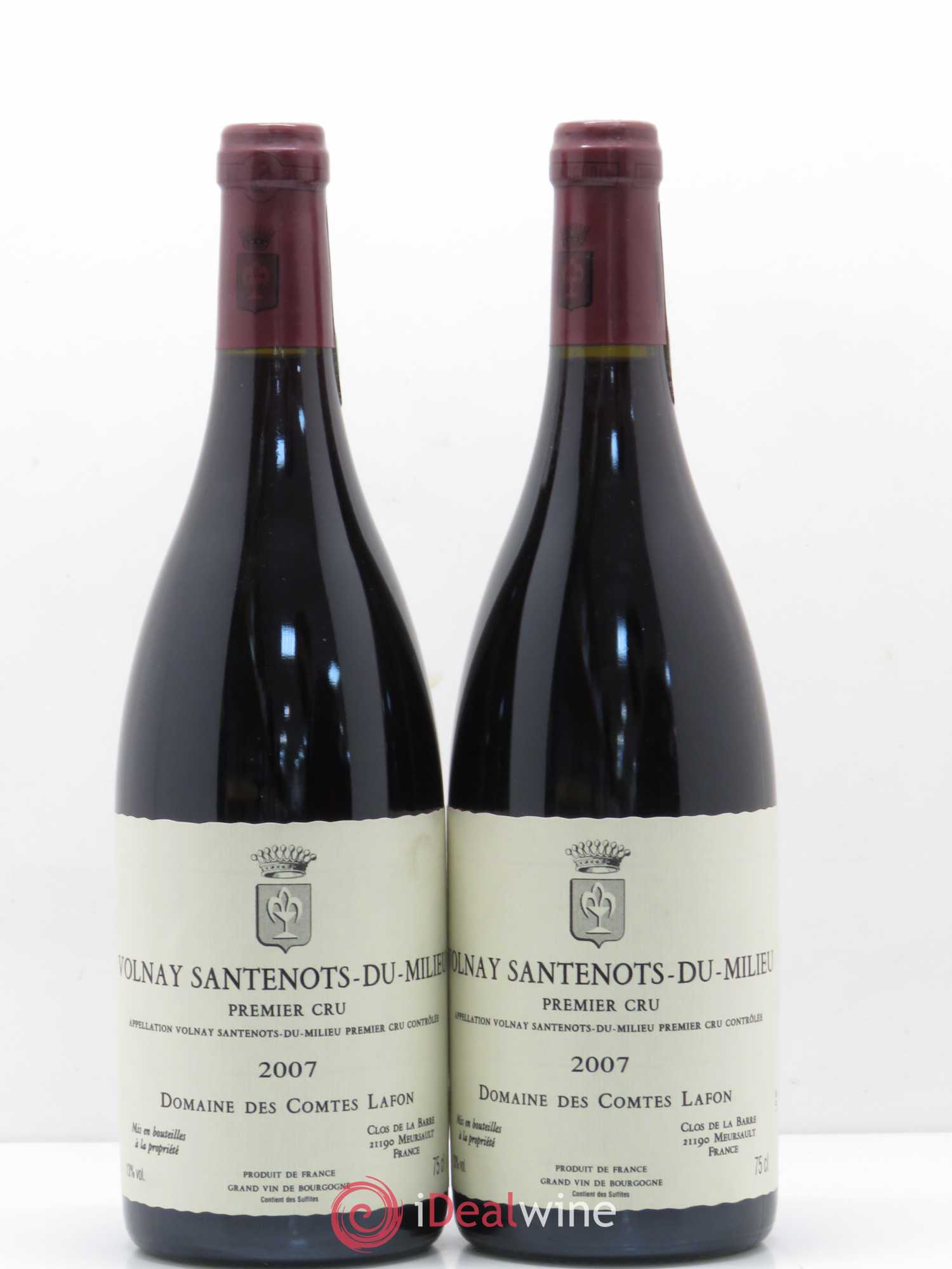 Volnay 1er Cru Santenots du Milieu Comtes Lafon (Domaine des) 2007 - Lot de 2 bouteilles - 0