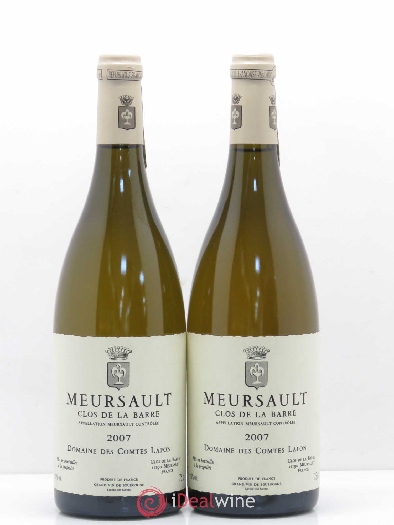 Meursault Clos de la Barre Comtes Lafon (Domaine des) 2007 - Lot de 2 bouteilles - 0
