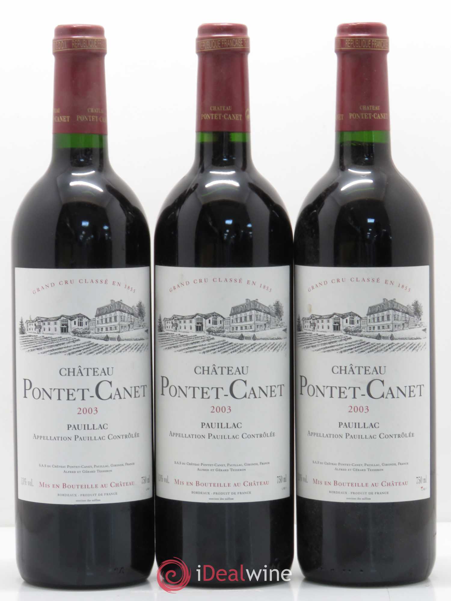 Château Pontet Canet 5ème Grand Cru Classé 2003 - Lot de 12 bouteilles - 1