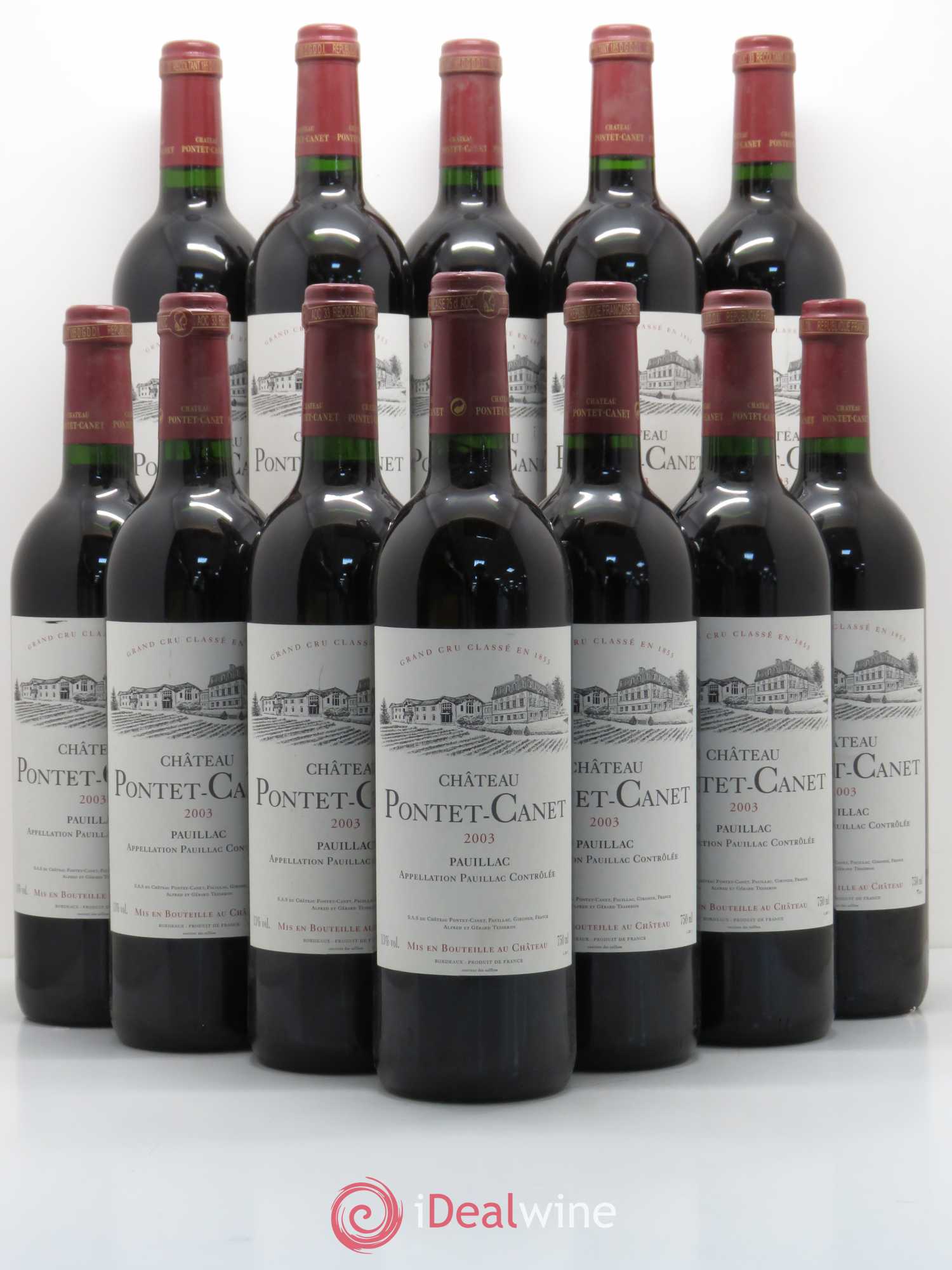 Château Pontet Canet 5ème Grand Cru Classé 2003 - Lot de 12 bouteilles - 0