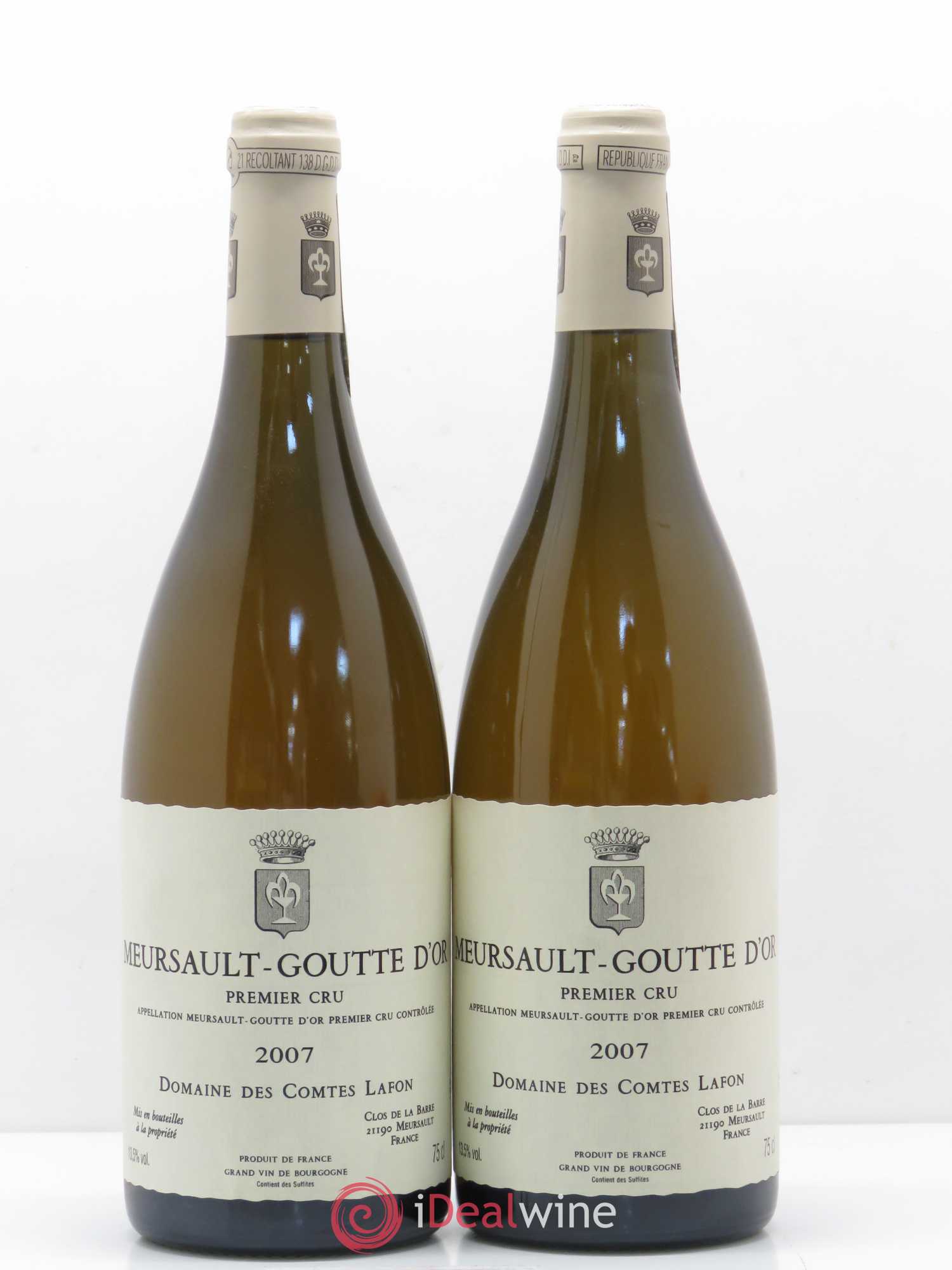 Meursault 1er Cru Goutte d'Or Comtes Lafon (Domaine des) 2007 - Lot de 2 bouteilles - 0