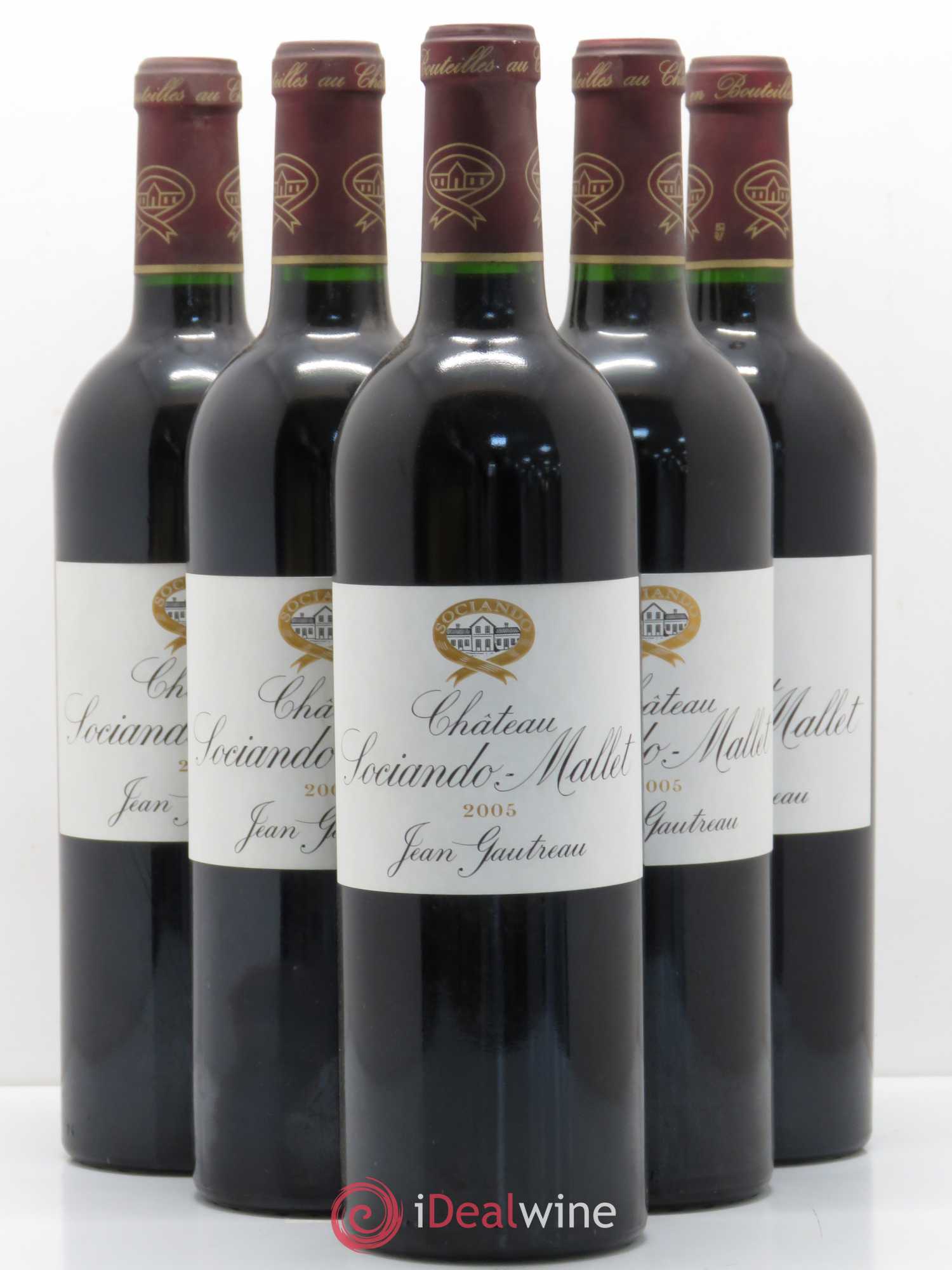 Château Sociando Mallet 2005 - Lot de 5 bouteilles - 0