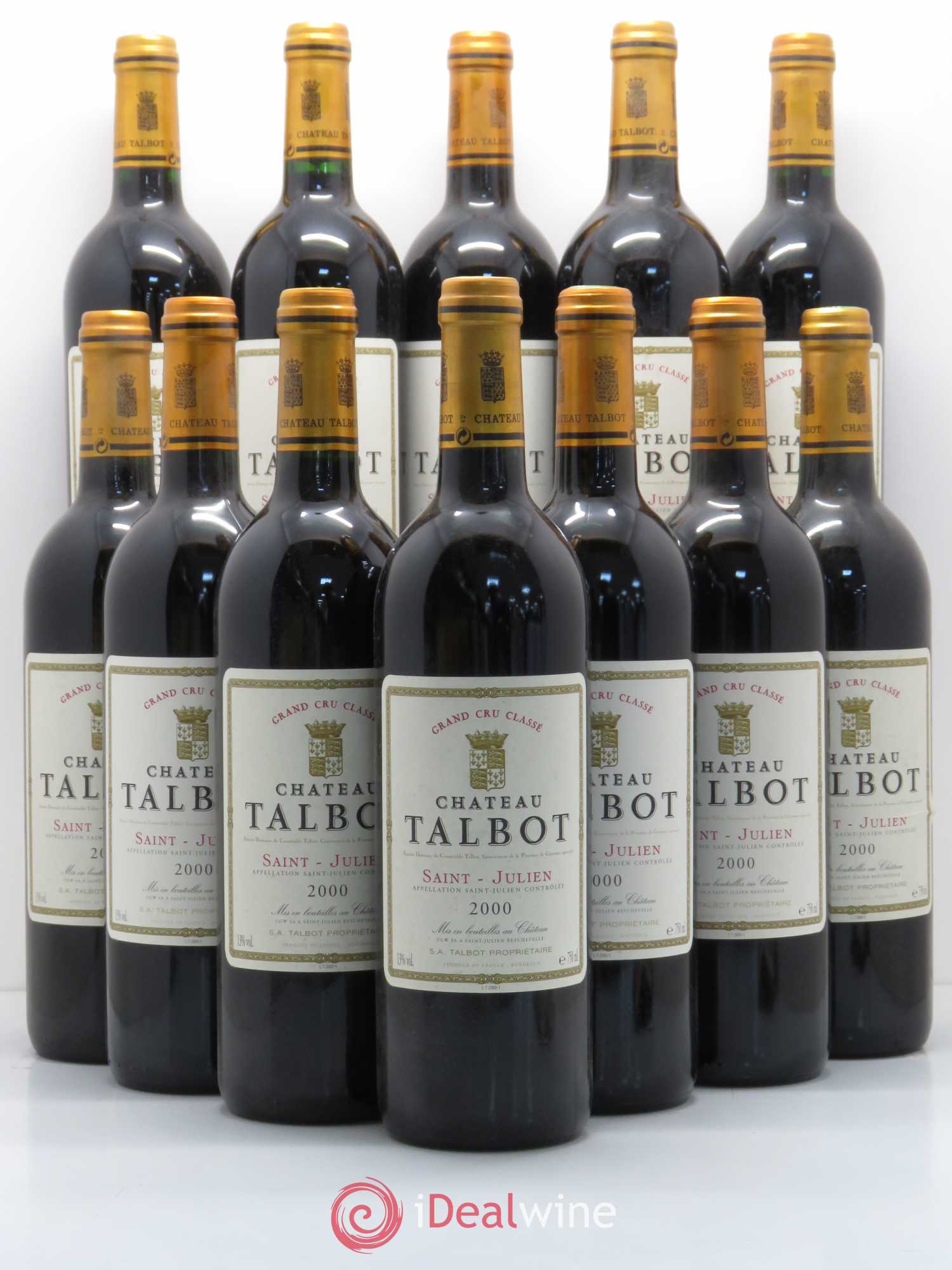 Château Talbot 4ème Grand Cru Classé 2000 - Lot de 12 bouteilles - 0