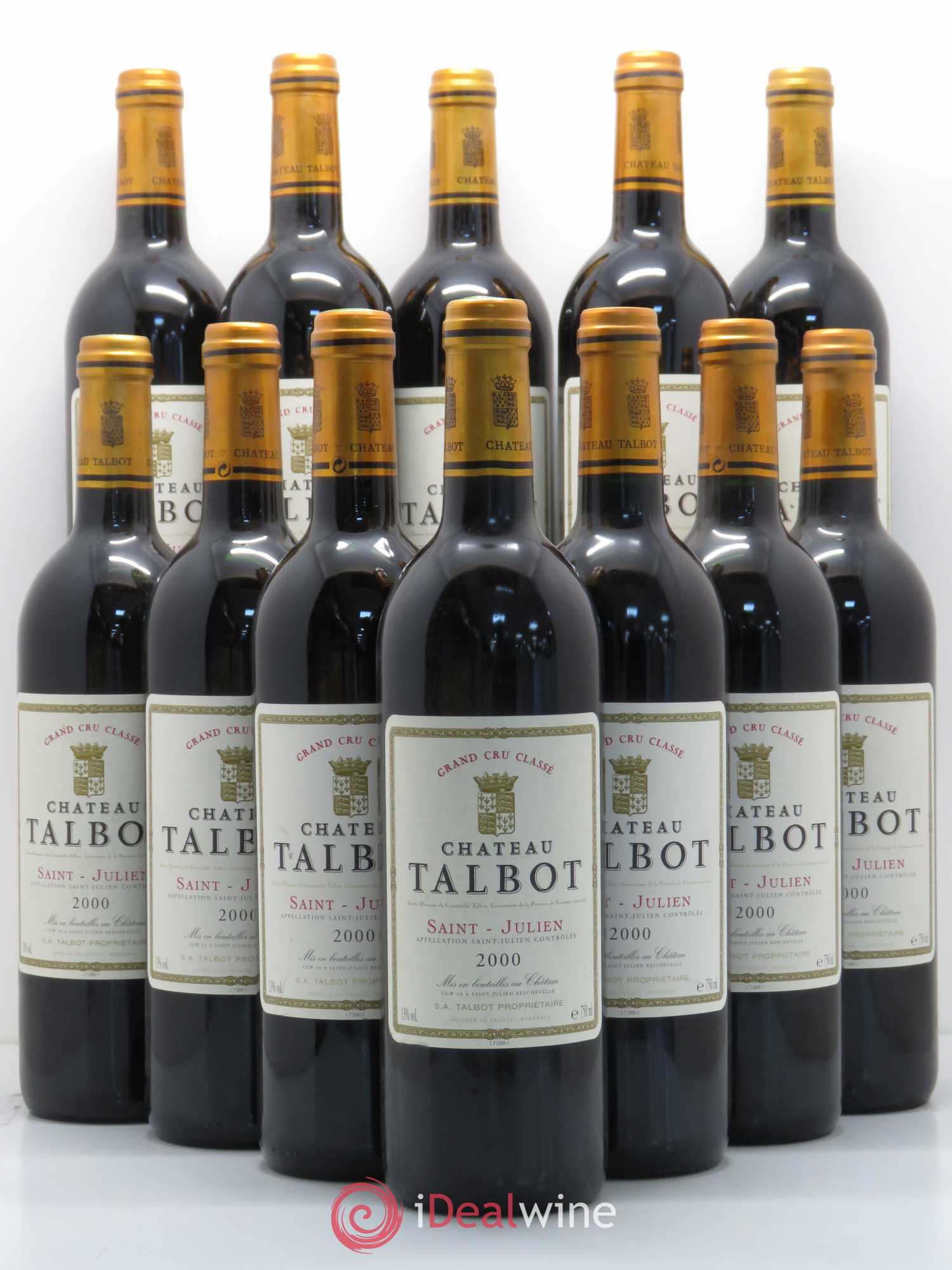Château Talbot 4ème Grand Cru Classé 2000 - Lot de 12 bouteilles - 0