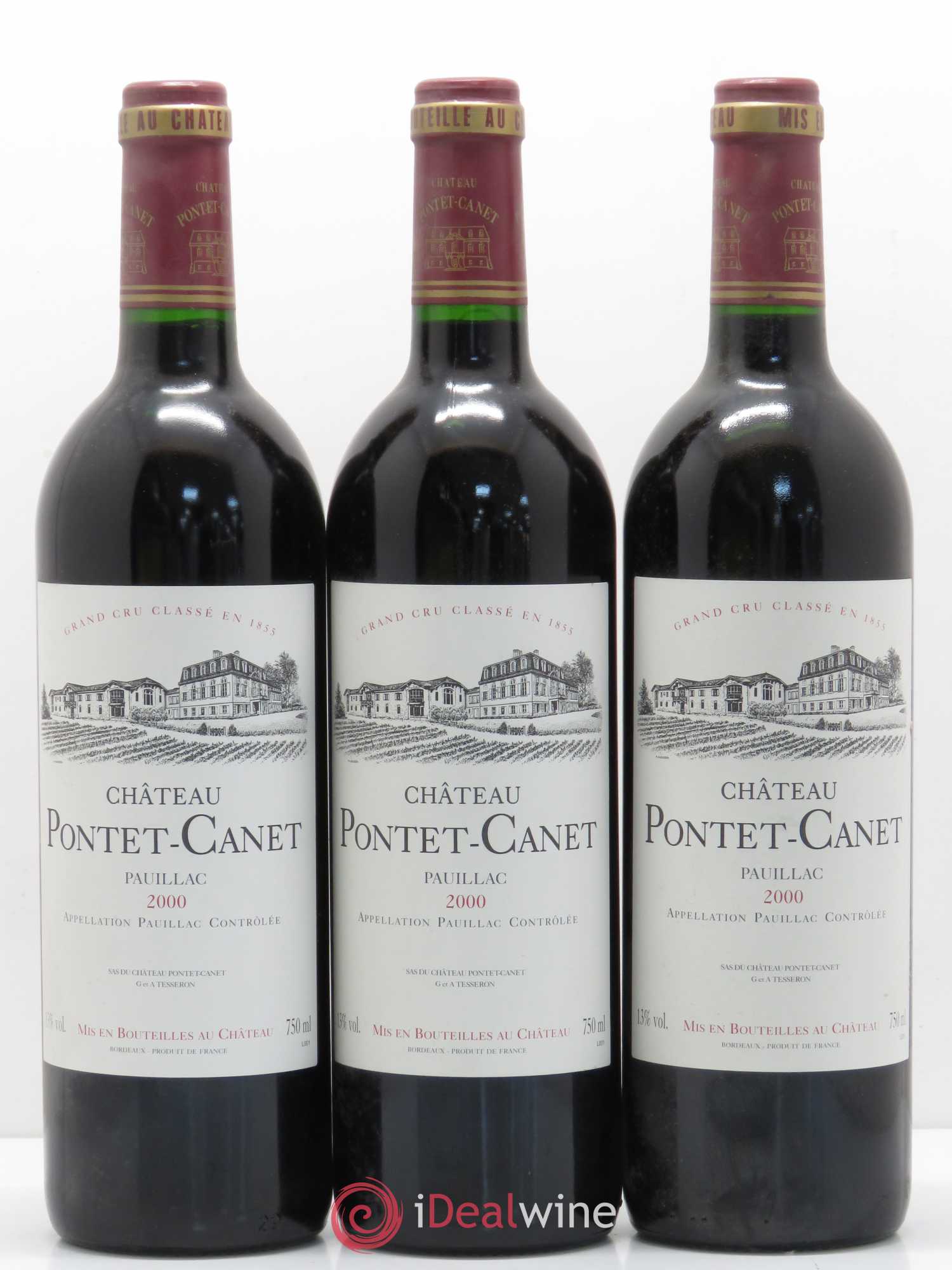 Château Pontet Canet 5ème Grand Cru Classé 2000 - Lot de 12 bouteilles - 1