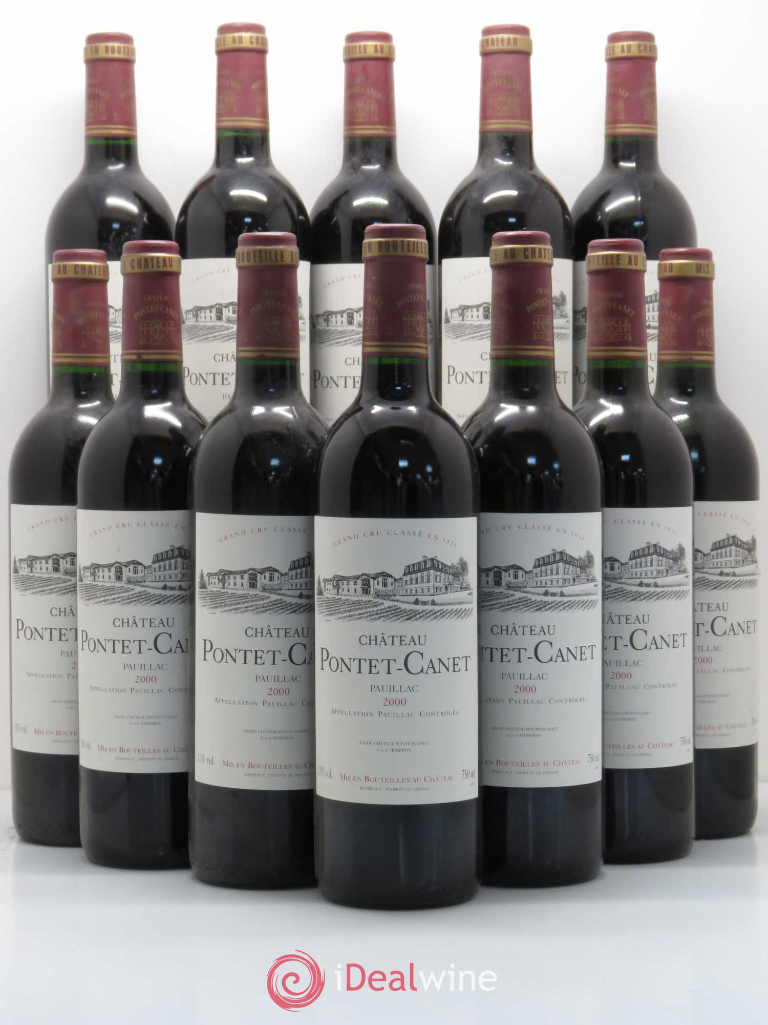 Château Pontet Canet 5ème Grand Cru Classé 2000 - Lot de 12 bouteilles - 0