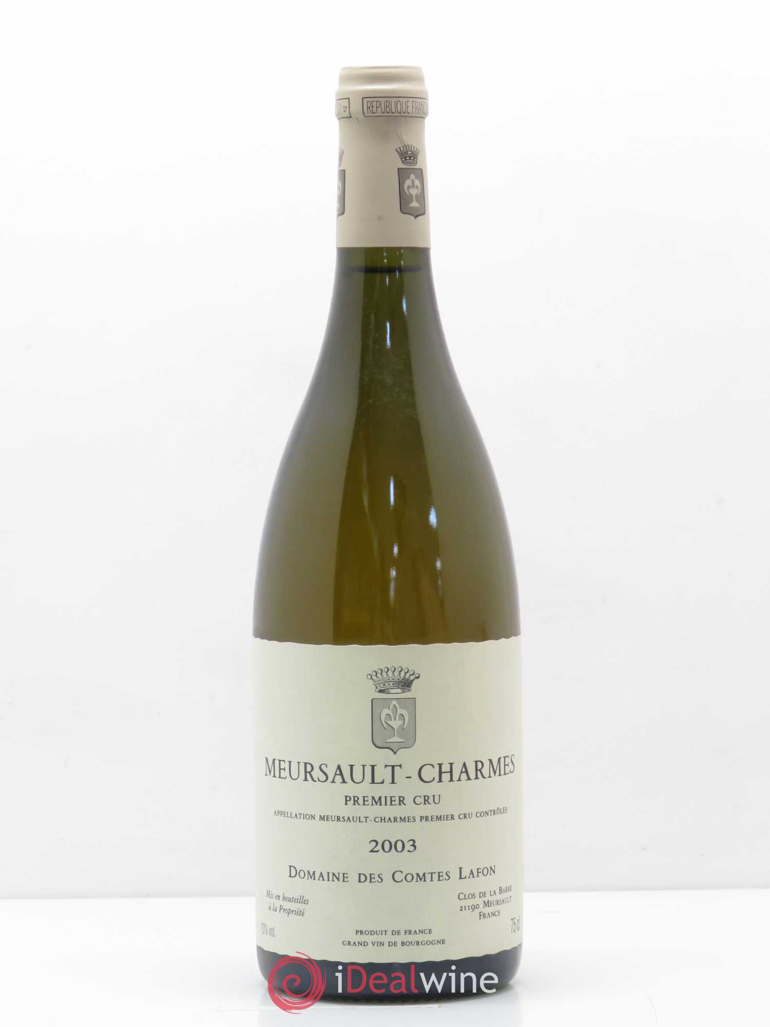 Meursault 1er Cru Charmes Comtes Lafon (Domaine des) 2003 - Lot de 1 bouteille - 0