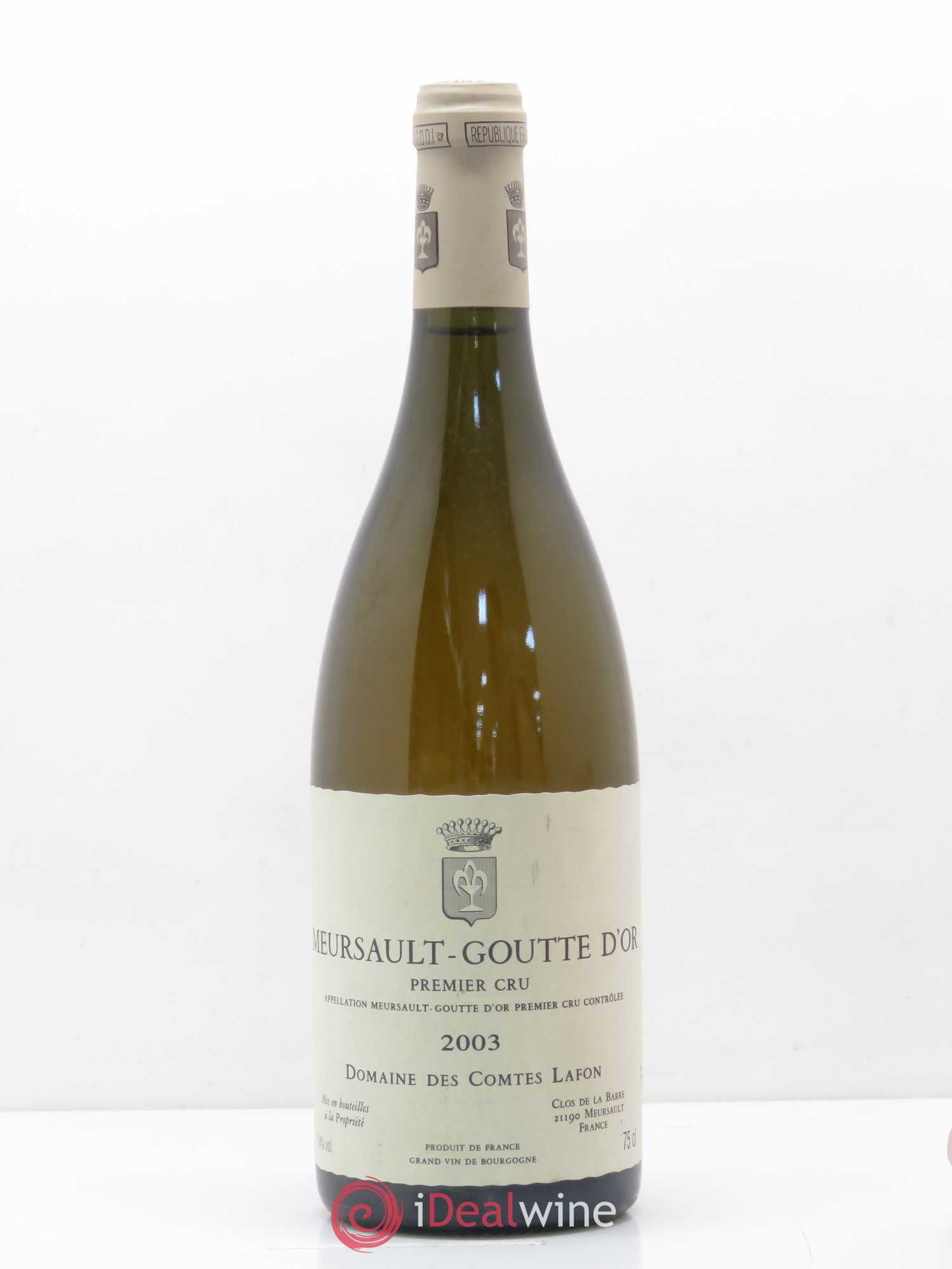 Meursault 1er Cru Goutte d'Or Comtes Lafon (Domaine des) 2003 - Lot de 1 bouteille - 0