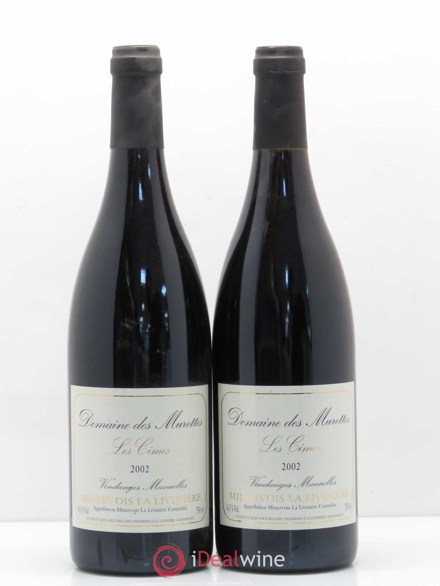 Minervois Les Cymes Domaine Des Murettes 2002 - Posten von 2 Flaschen - 0