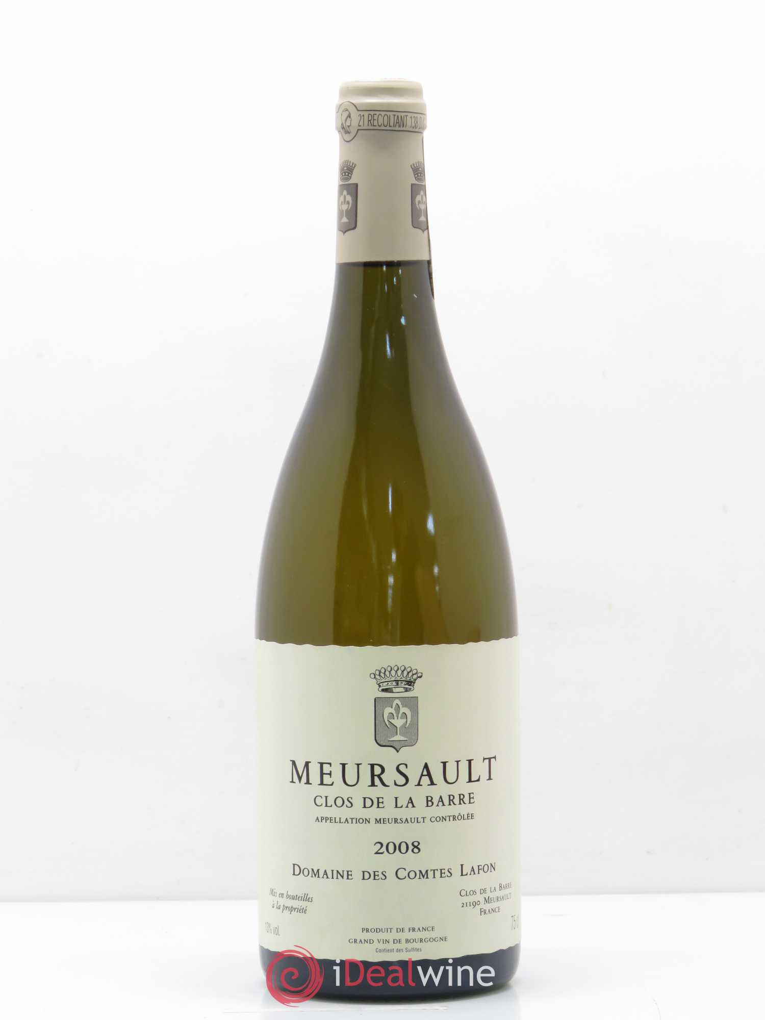 Meursault Clos de la Barre Comtes Lafon (Domaine des) 2008 - Lot de 1 bouteille - 0