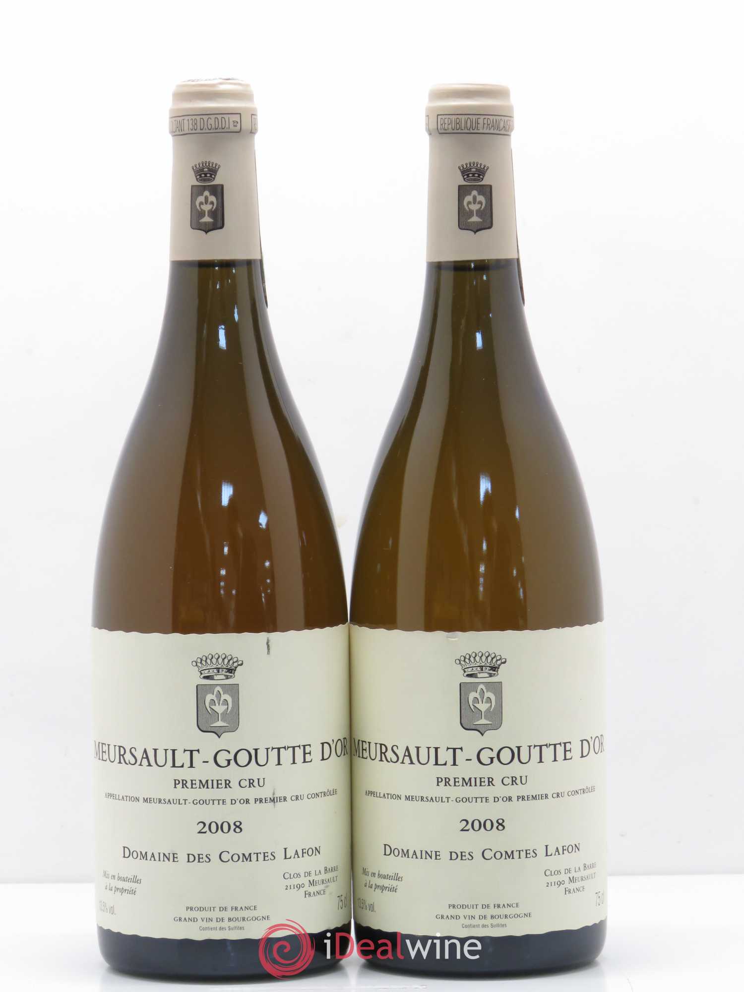 Meursault 1er Cru Goutte d'Or Comtes Lafon (Domaine des) 2008 - Lot de 2 bouteilles - 0