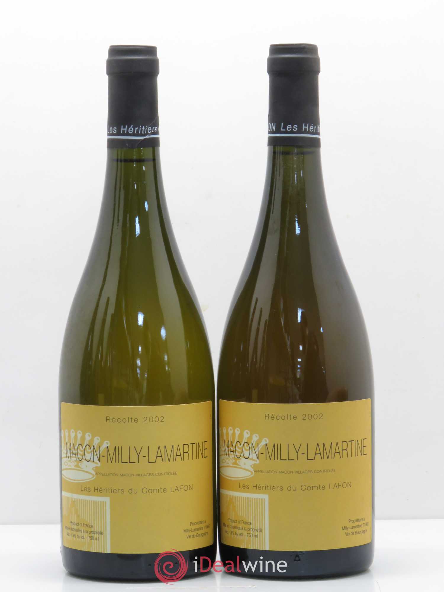Mâcon Milly-Lamartine Héritiers du Comte Lafon (Domaine des) 2002 - Lot de 5 bouteilles - 2