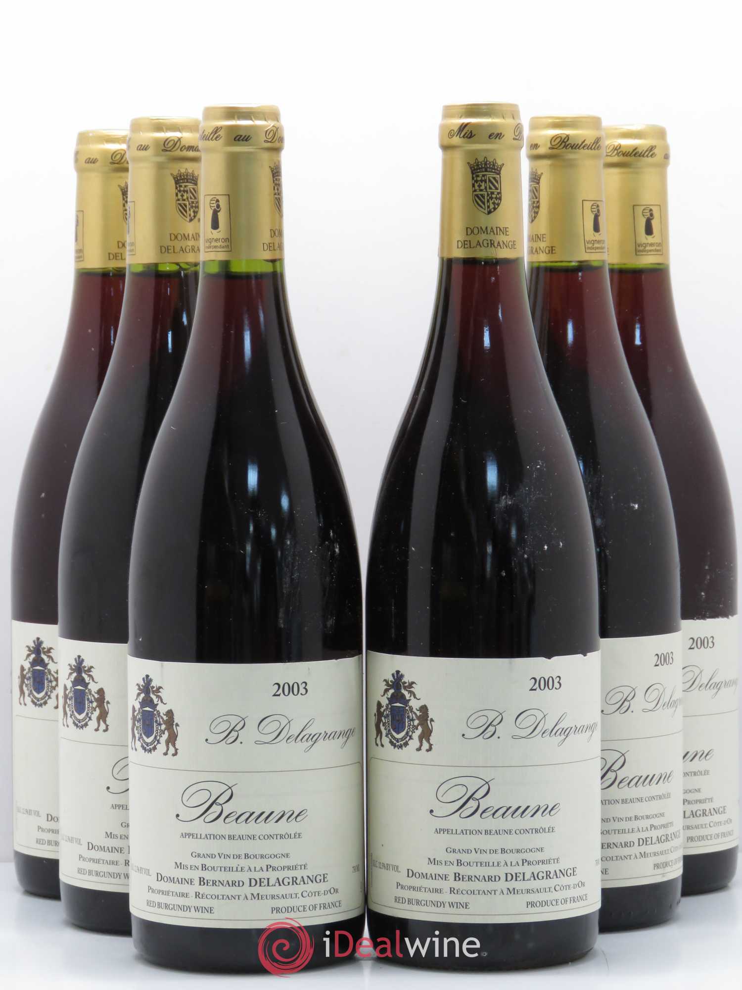 Beaune Domaine Bernard Delagrange (sans prix de réserve) 2003 - Posten von 6 Flaschen - 0