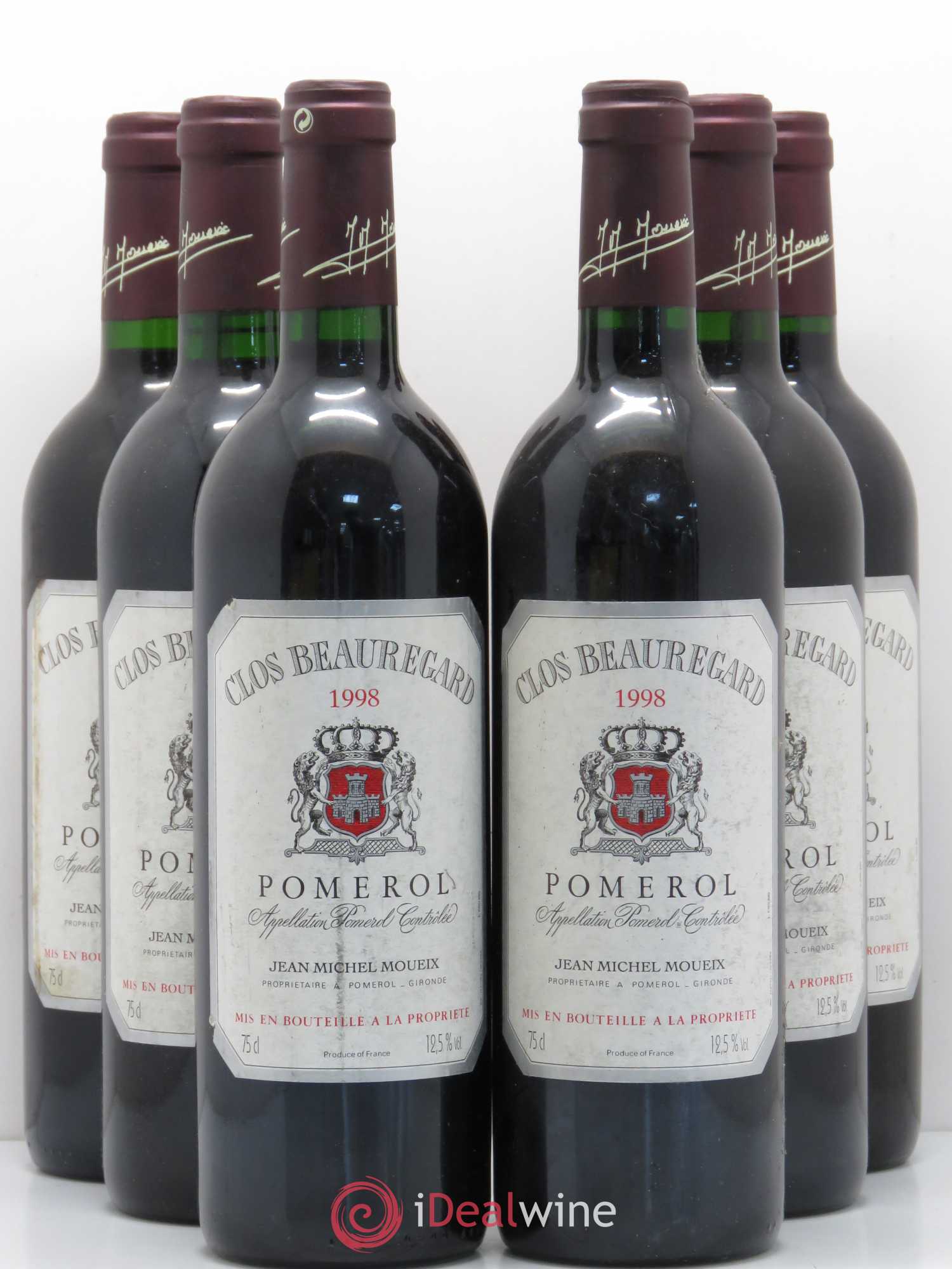 Clos Beauregard 1998 - Lot de 6 bouteilles - 0