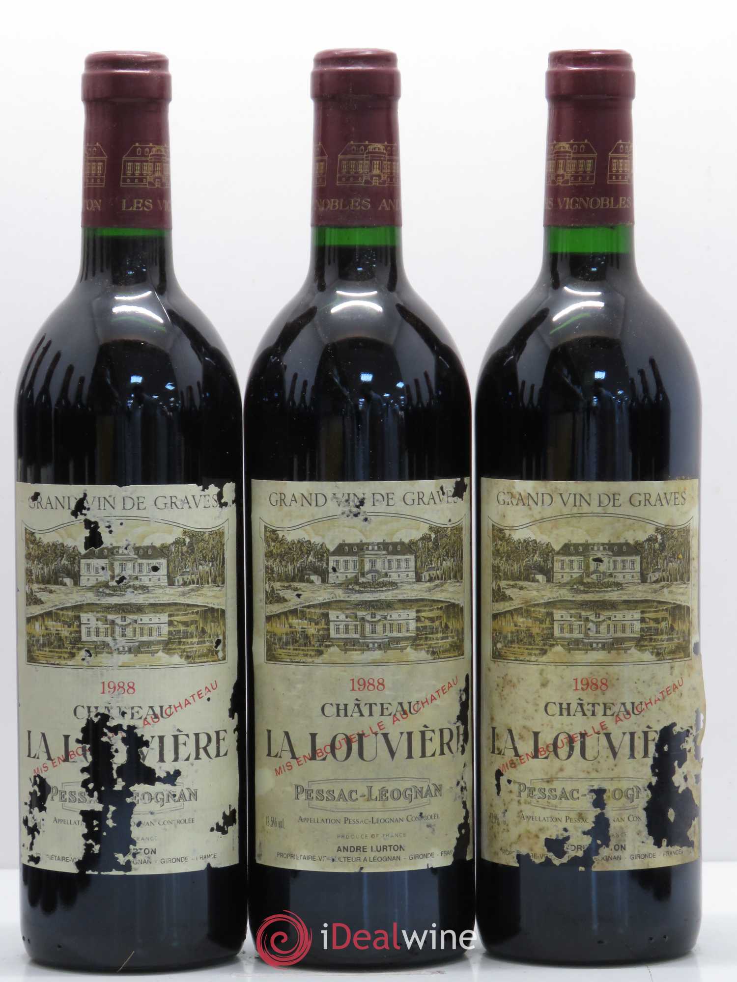 Château la Louvière 1988 - Lot de 12 bouteilles - 1