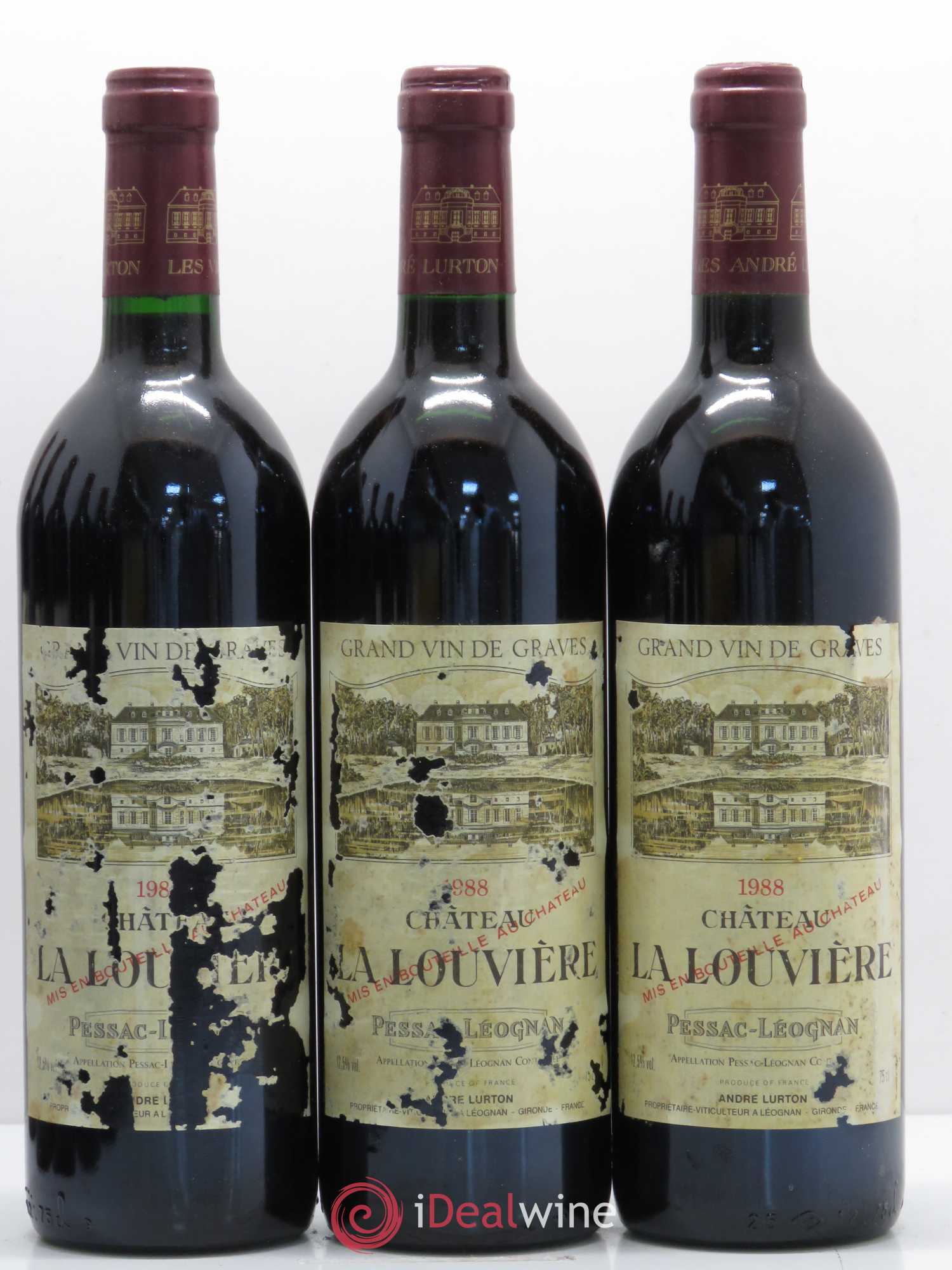 Château la Louvière 1988 - Lot de 12 bouteilles - 2