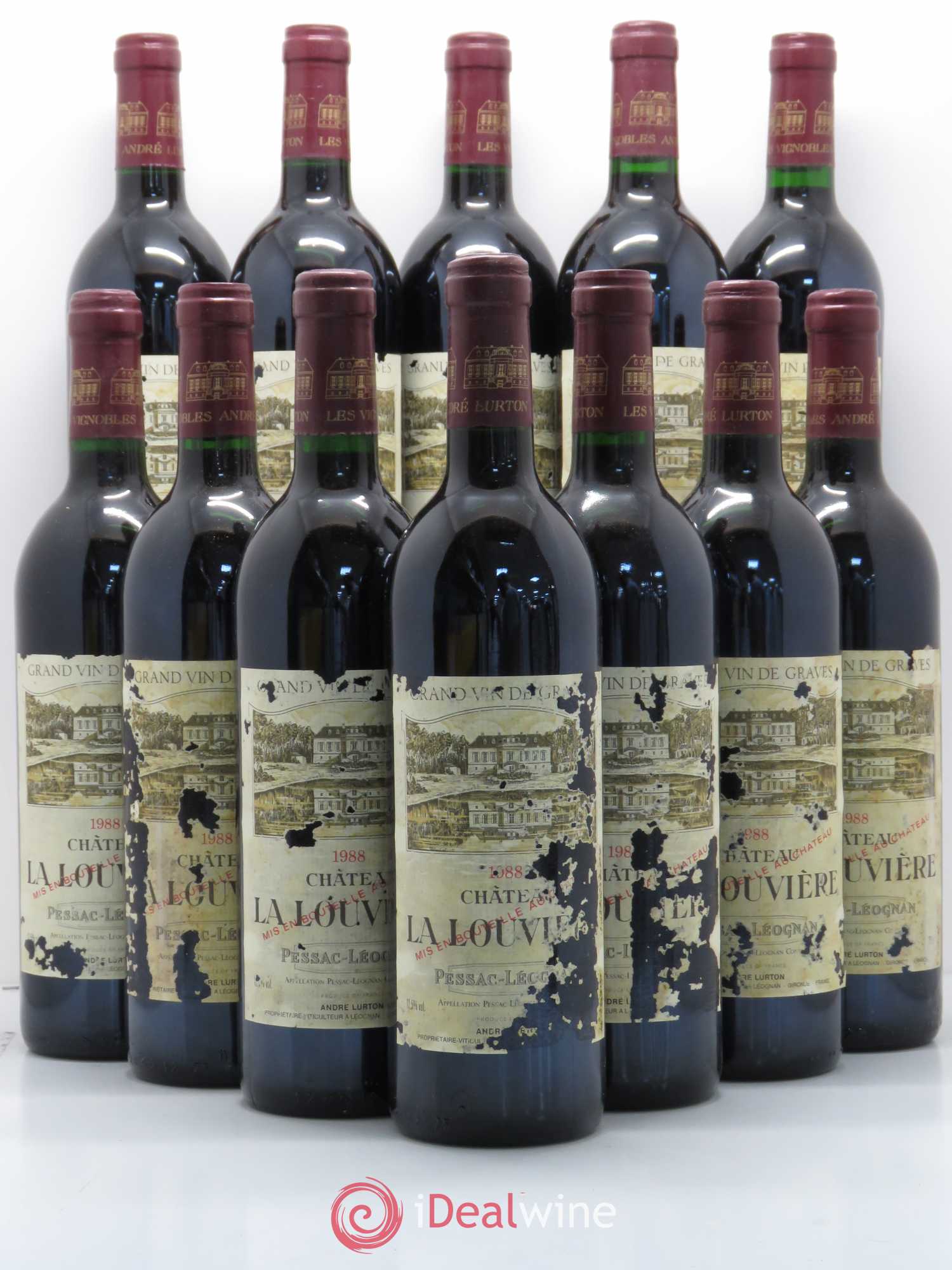 Château la Louvière 1988 - Lot de 12 bouteilles - 0