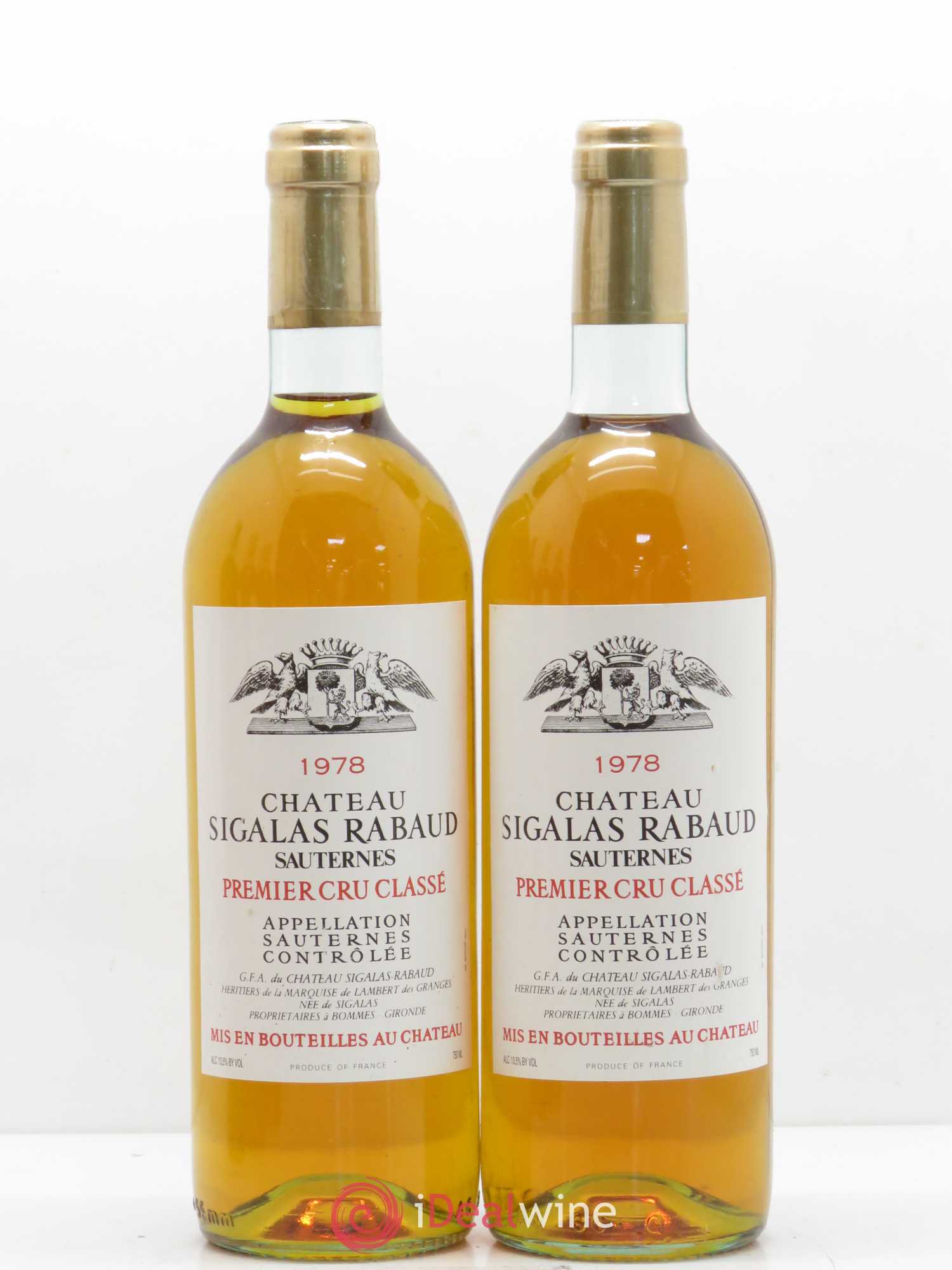 Château Sigalas Rabaud 1er Grand Cru Classé 1978 - Lotto di 5 bottiglie - 2