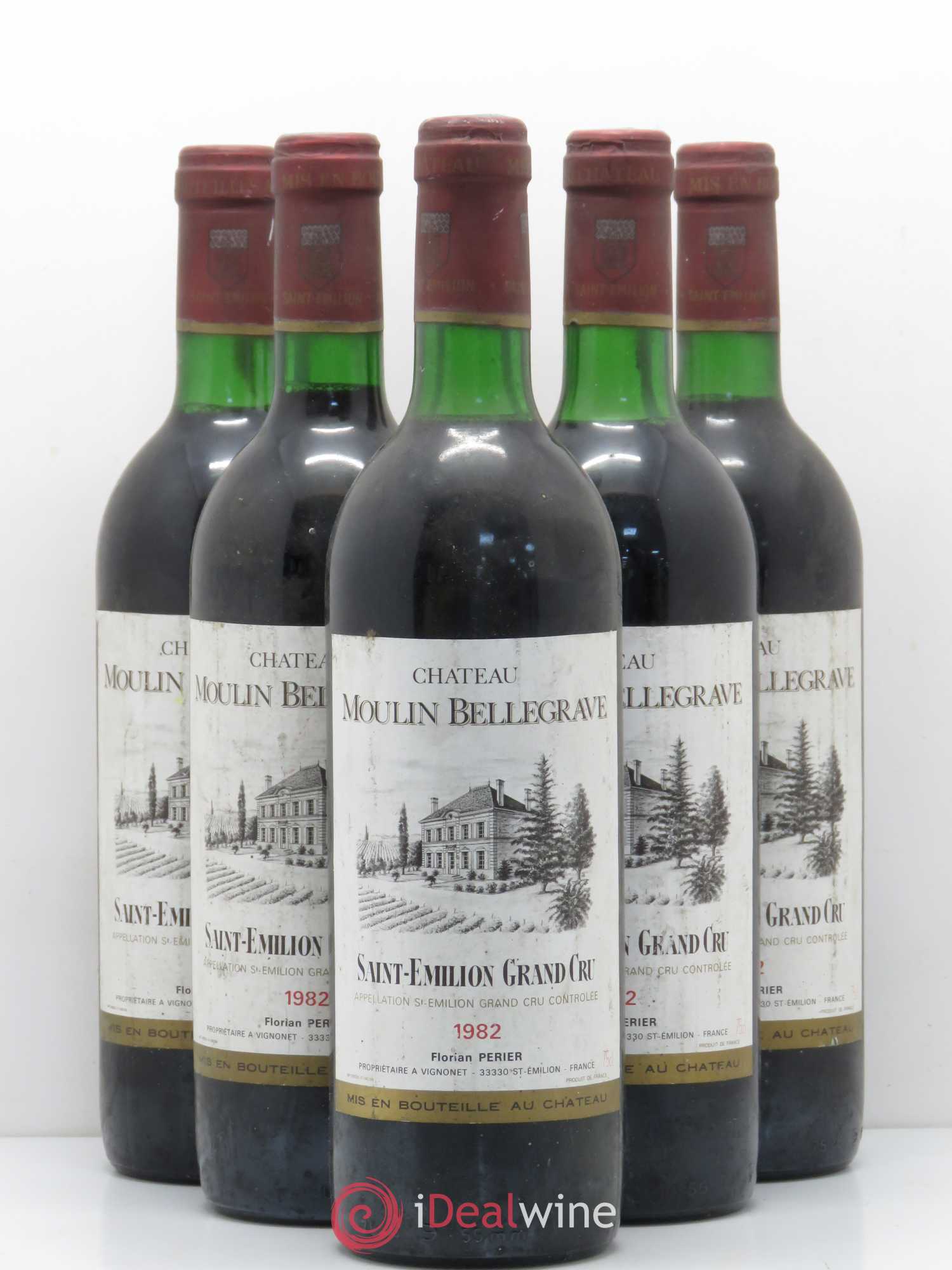 Saint-Émilion Château Moulin Bellegrave 1982 - Posten von 5 Flaschen - 0