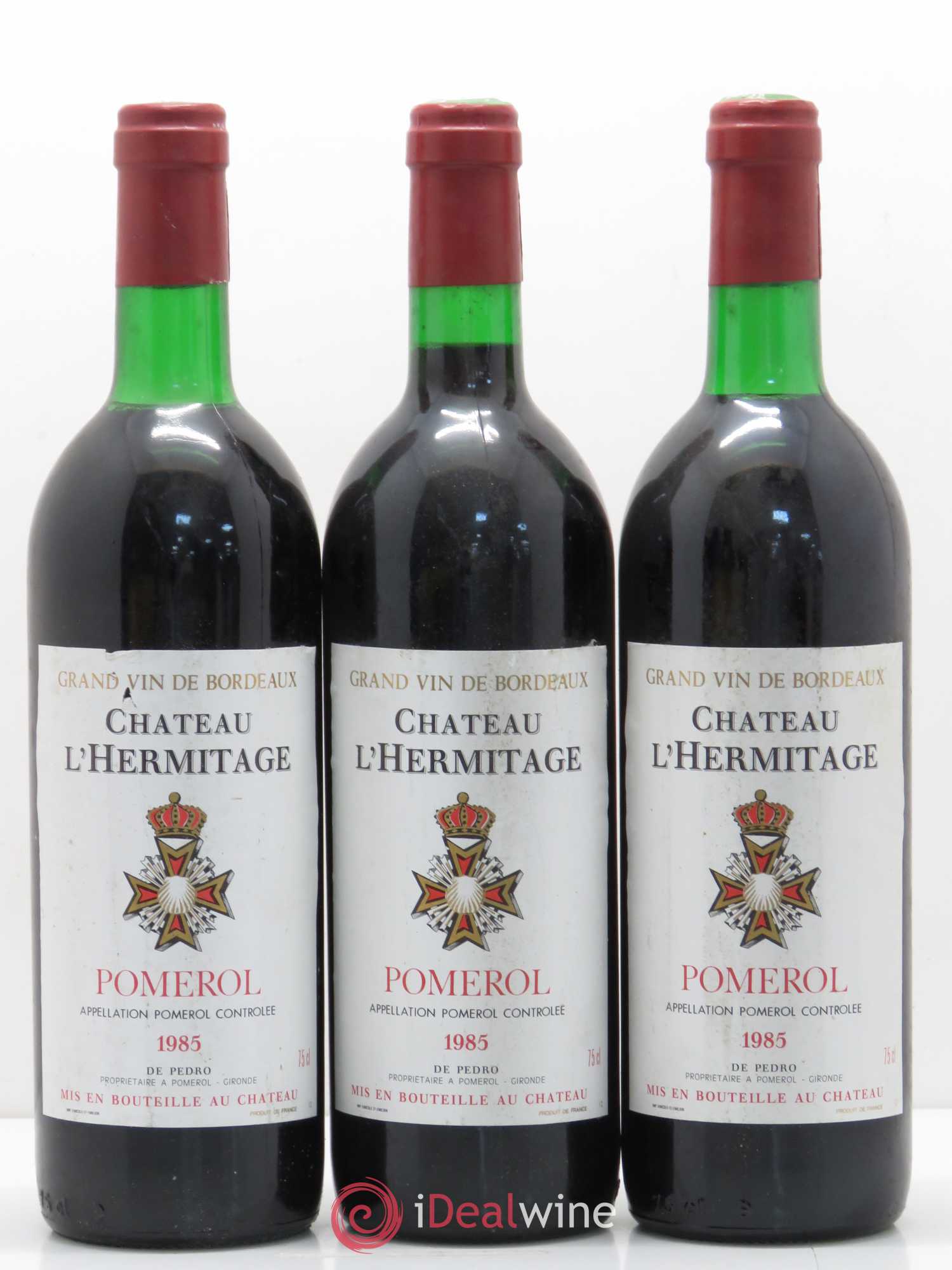 Pomerol Château L'Hermitage 1985 - Posten von 3 Flaschen - 0