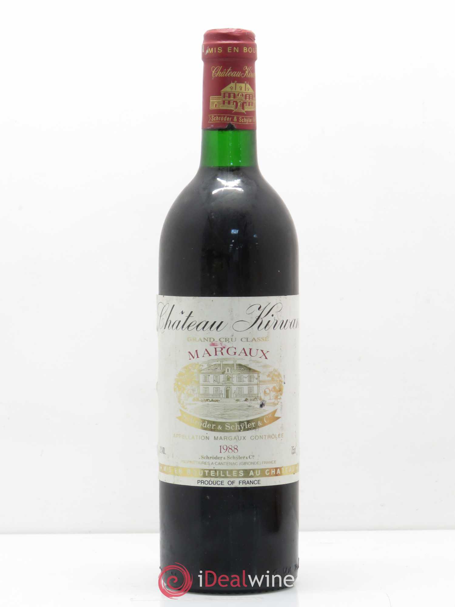 Château Kirwan 3ème Grand Cru Classé 1988 - Lot de 1 bouteille - 0