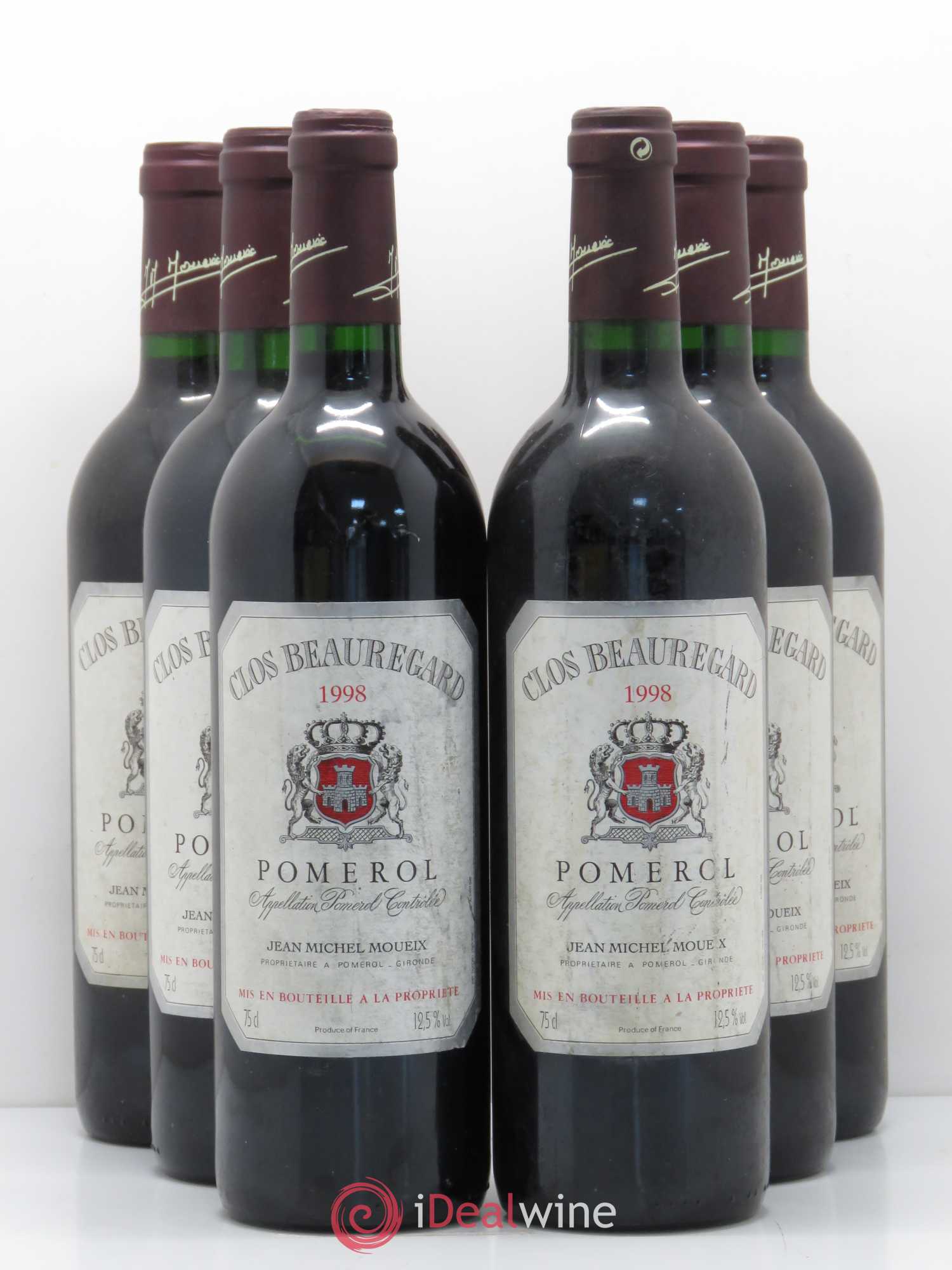 Clos Beauregard 1998 - Lot de 6 bouteilles - 0