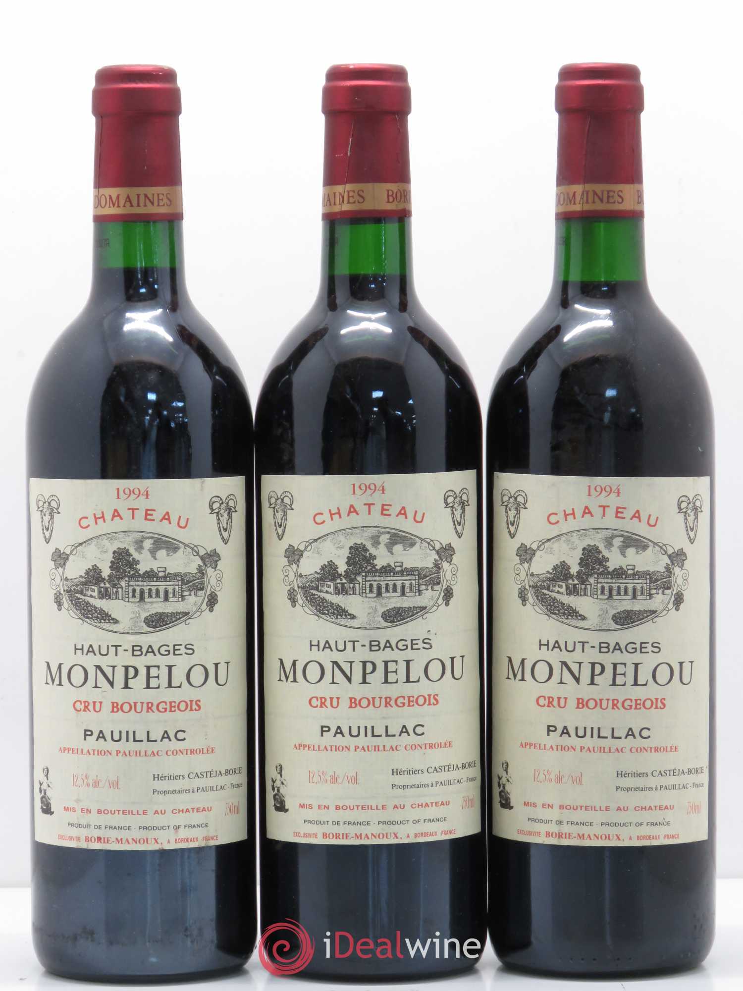 Château Haut Bages Monpelou Cru Bourgeois (sans prix de réserve) 1994 - Lot de 3 bouteilles - 0