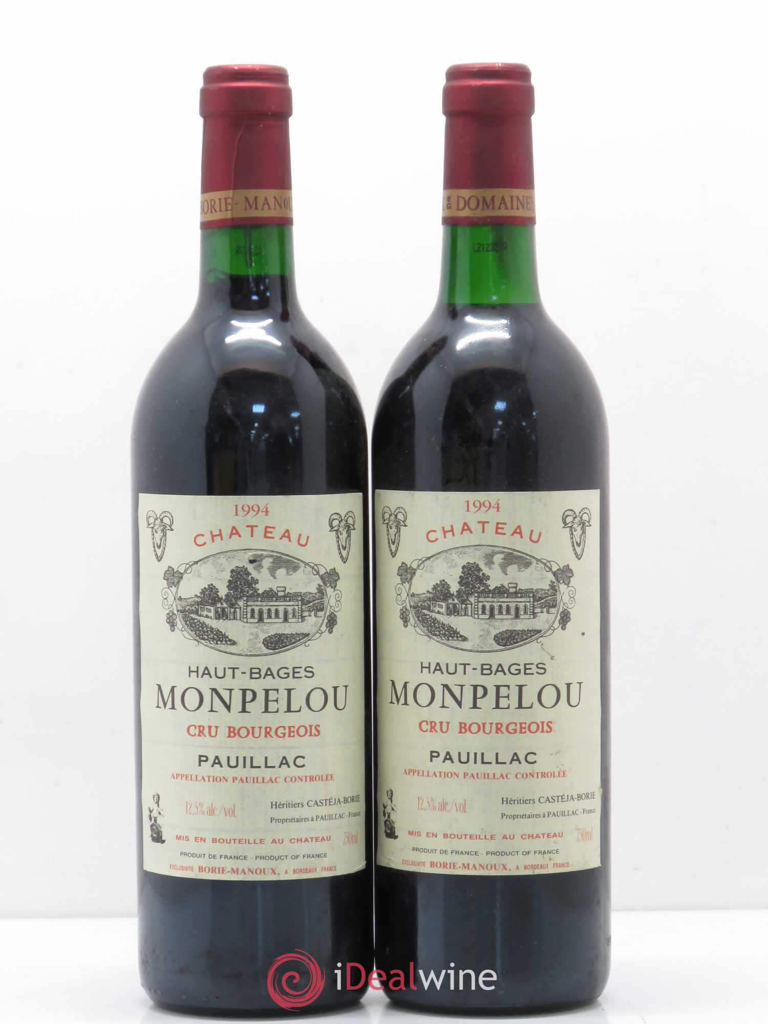 Château Haut Bages Monpelou Cru Bourgeois (sans prix de réserve) 1994 - Lot de 2 bouteilles - 0