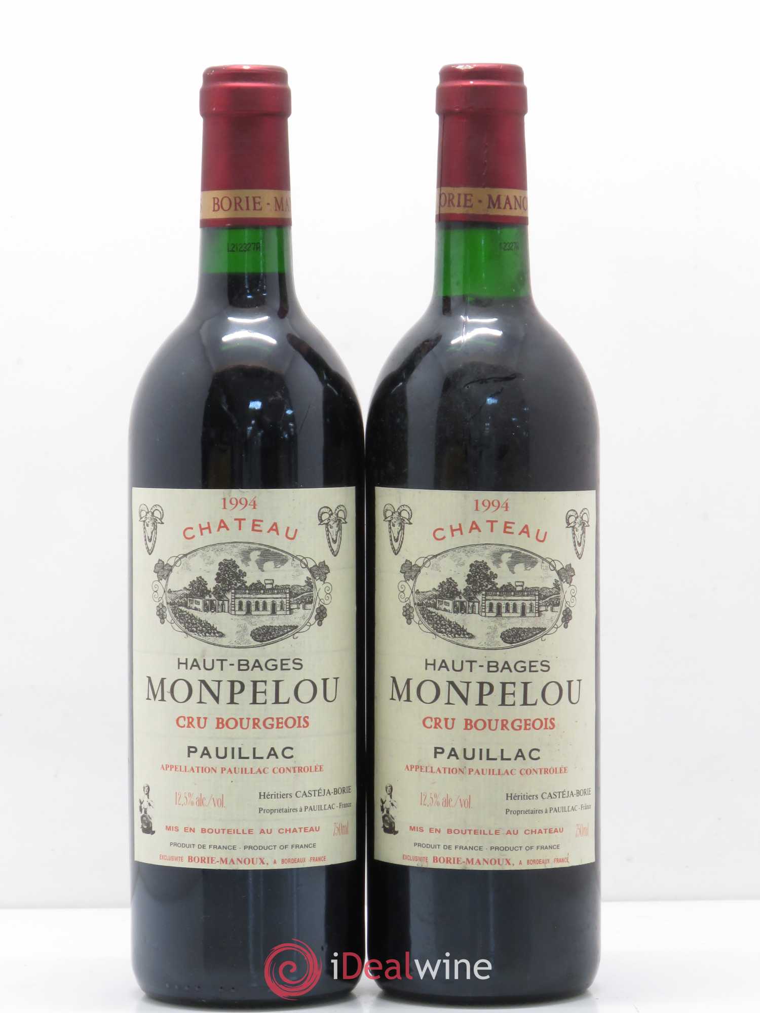 Château Haut Bages Monpelou Cru Bourgeois (sans prix de réserve) 1994 - Lot de 2 bouteilles - 0