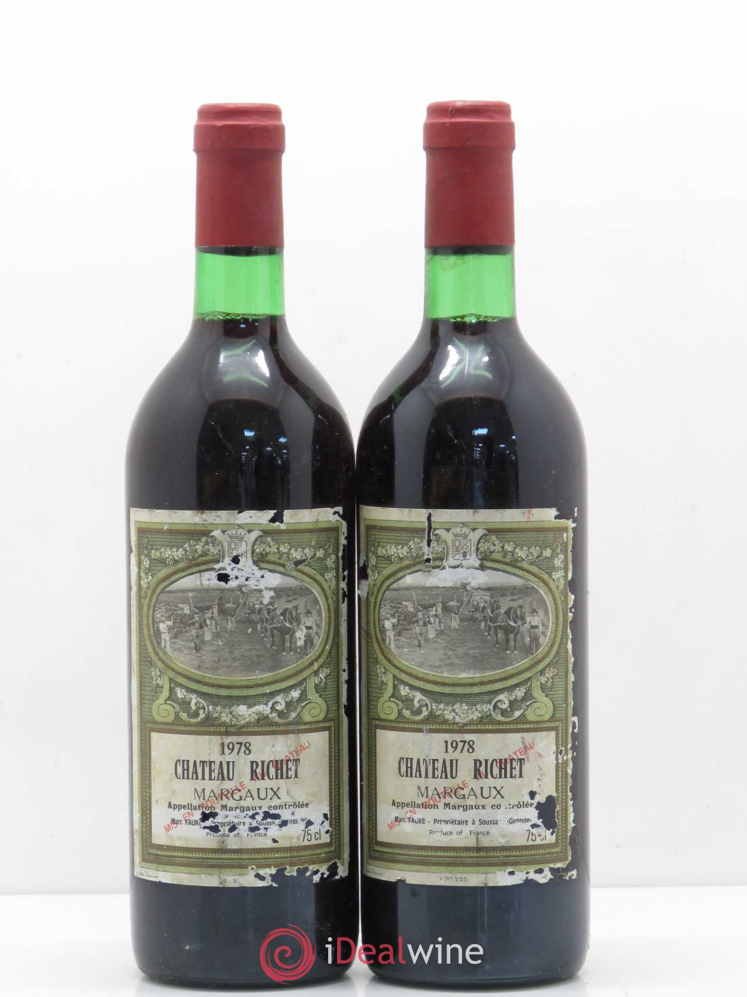 Bordeaux Château Richet (sans prix de réserve) 1978 - Lot de 2 bouteilles - 0