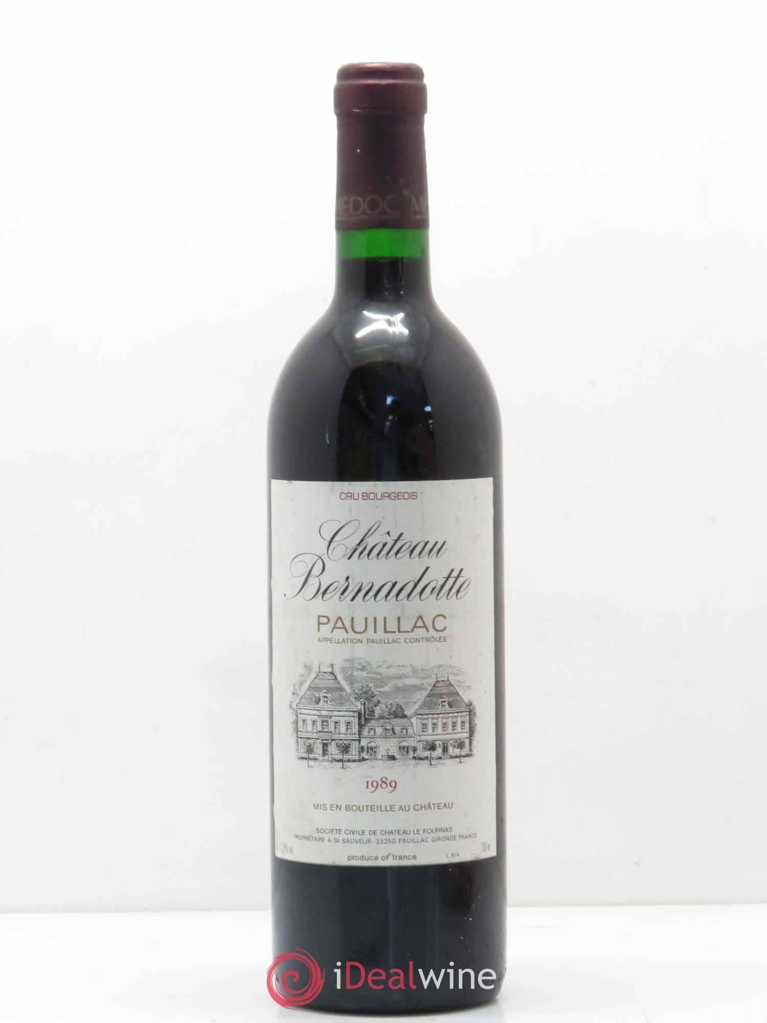 Château Bernadotte 1989 - Lot de 1 bouteille - 0
