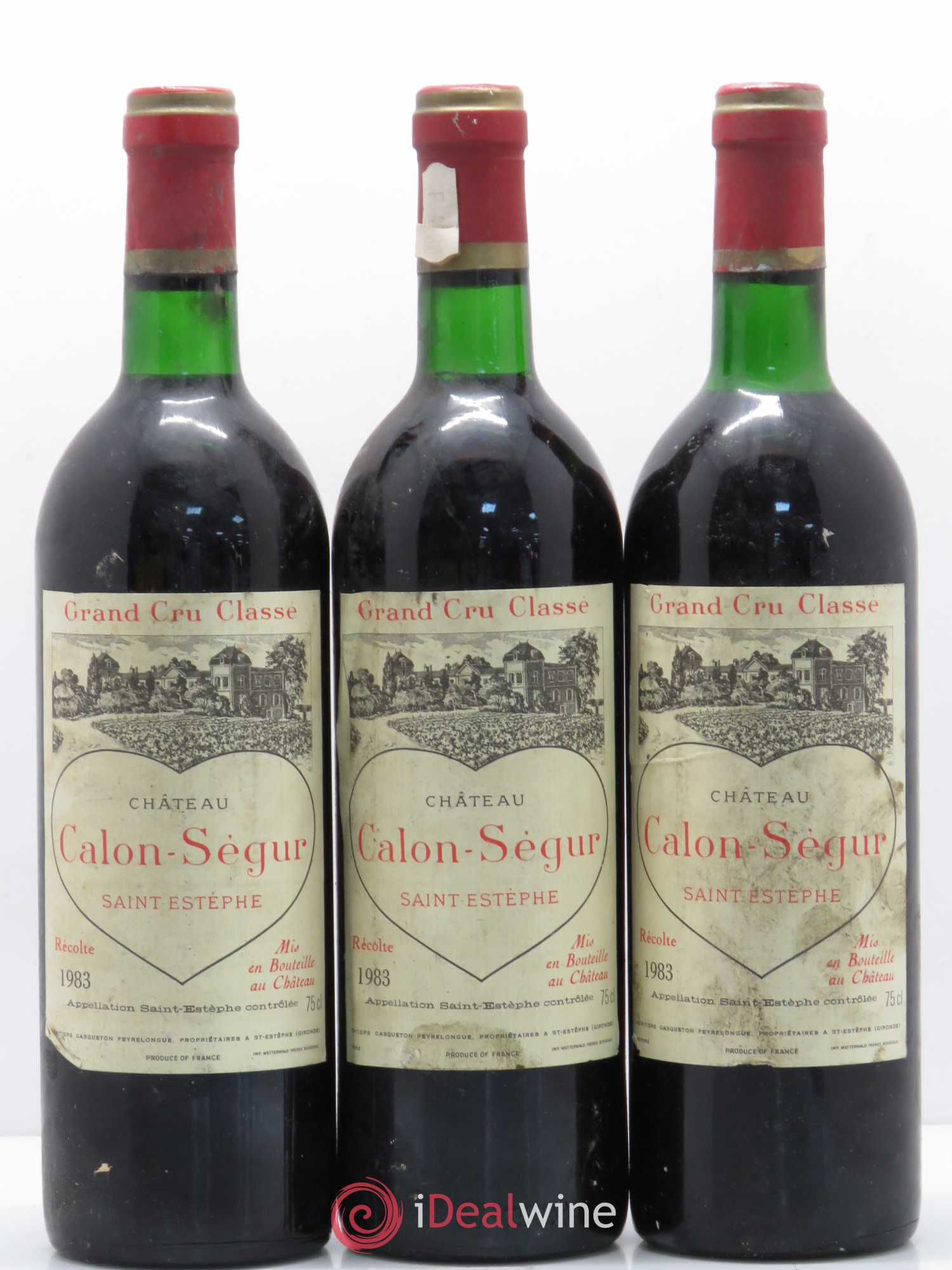 Château Calon Ségur 3ème Grand Cru Classé 1983 - Lot de 3 bouteilles - 0