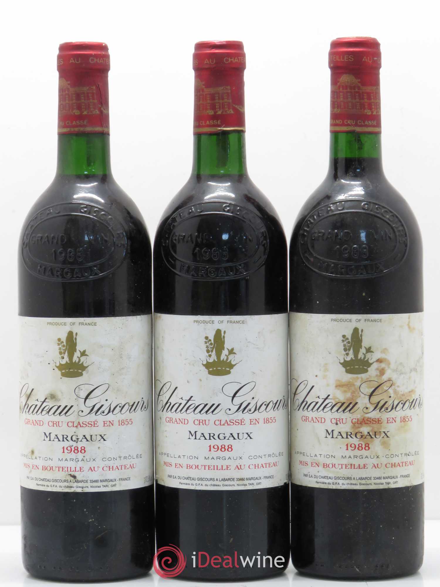 Château Giscours 3ème Grand Cru Classé 1988 - Lot de 3 bouteilles - 0