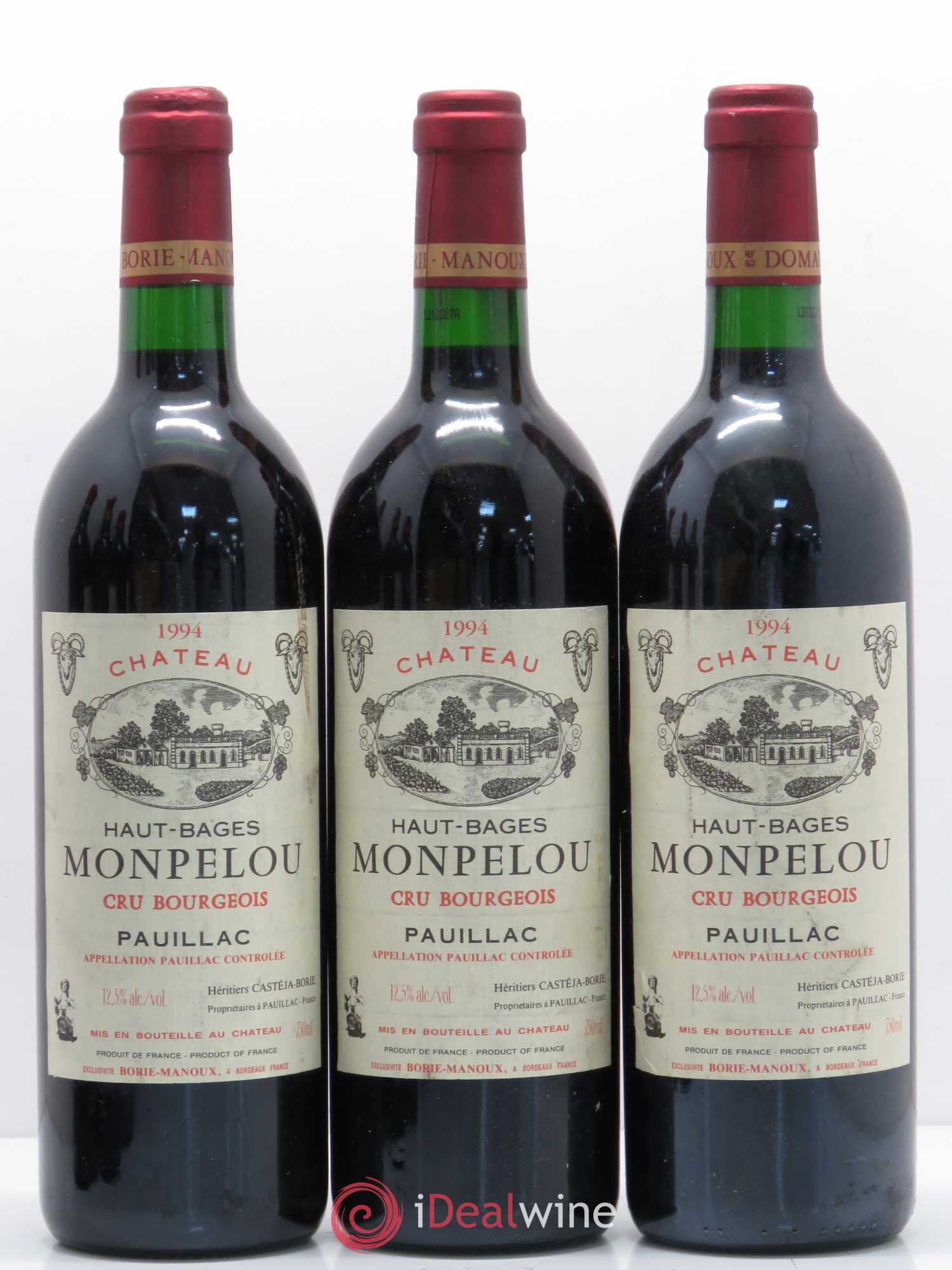 Château Haut Bages Monpelou Cru Bourgeois 1994 - Lot de 6 bouteilles - 1