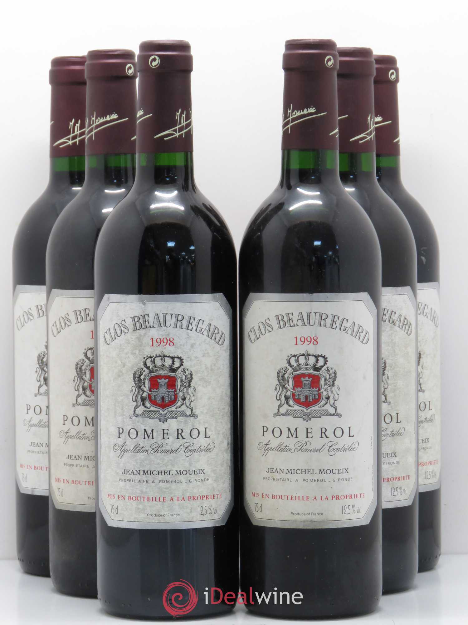 Clos Beauregard 1998 - Lot de 6 bouteilles - 0