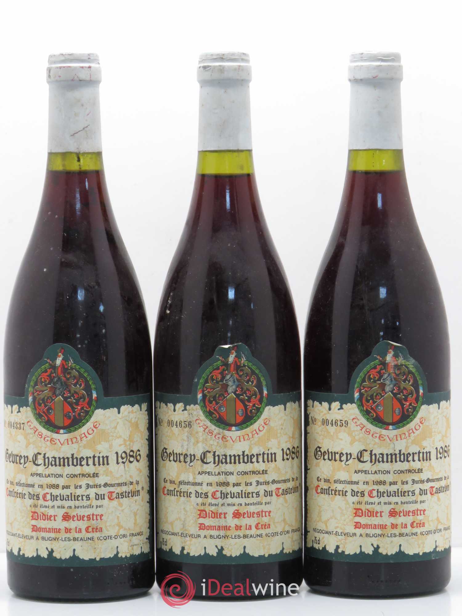Gevrey-Chambertin Didier Sevestre Domaine de La Crea 1986 - Posten von 3 Flaschen - 0