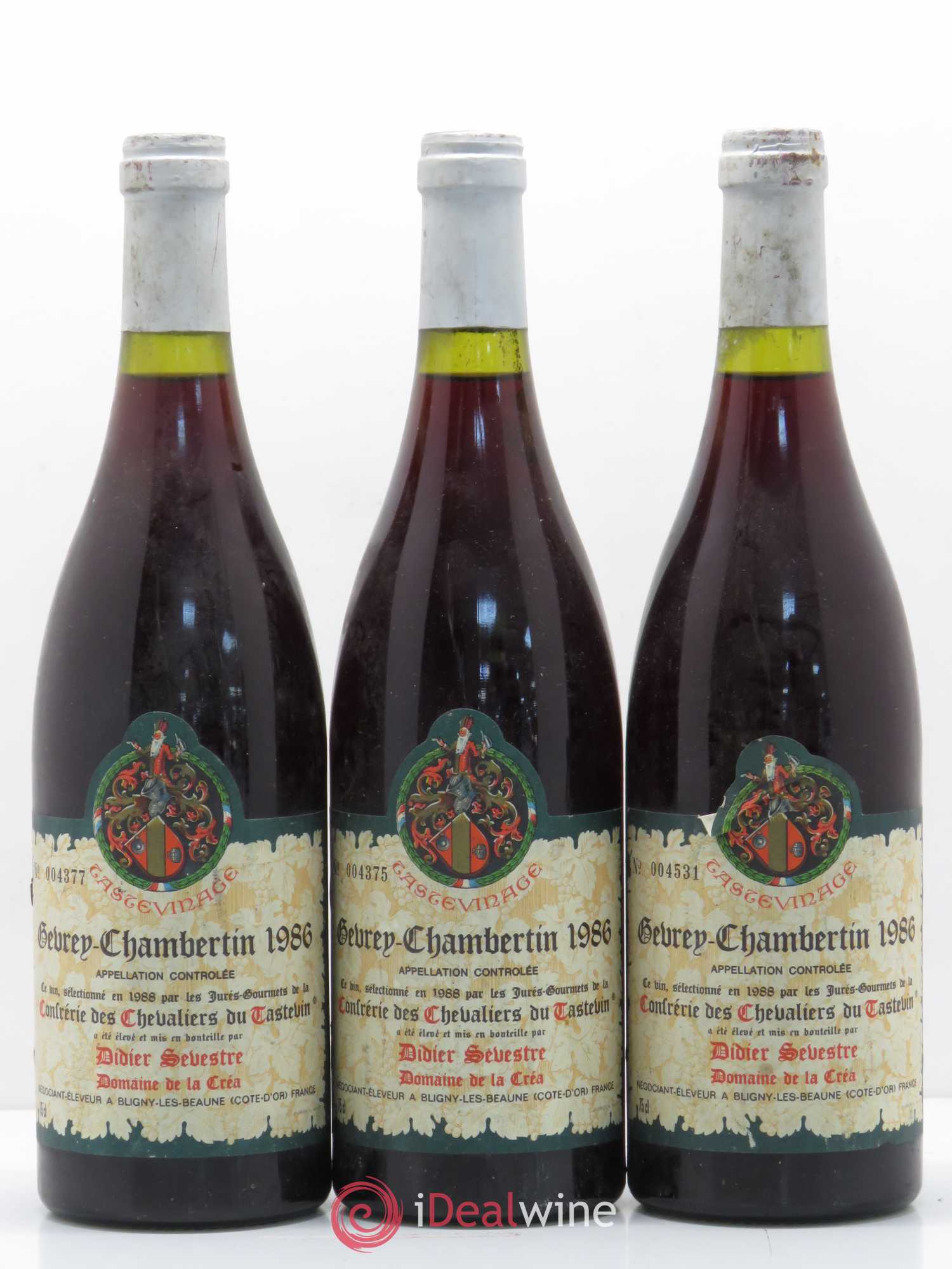 Gevrey-Chambertin Didier Sevestre Domaine de La Crea 1986 - Posten von 3 Flaschen - 0