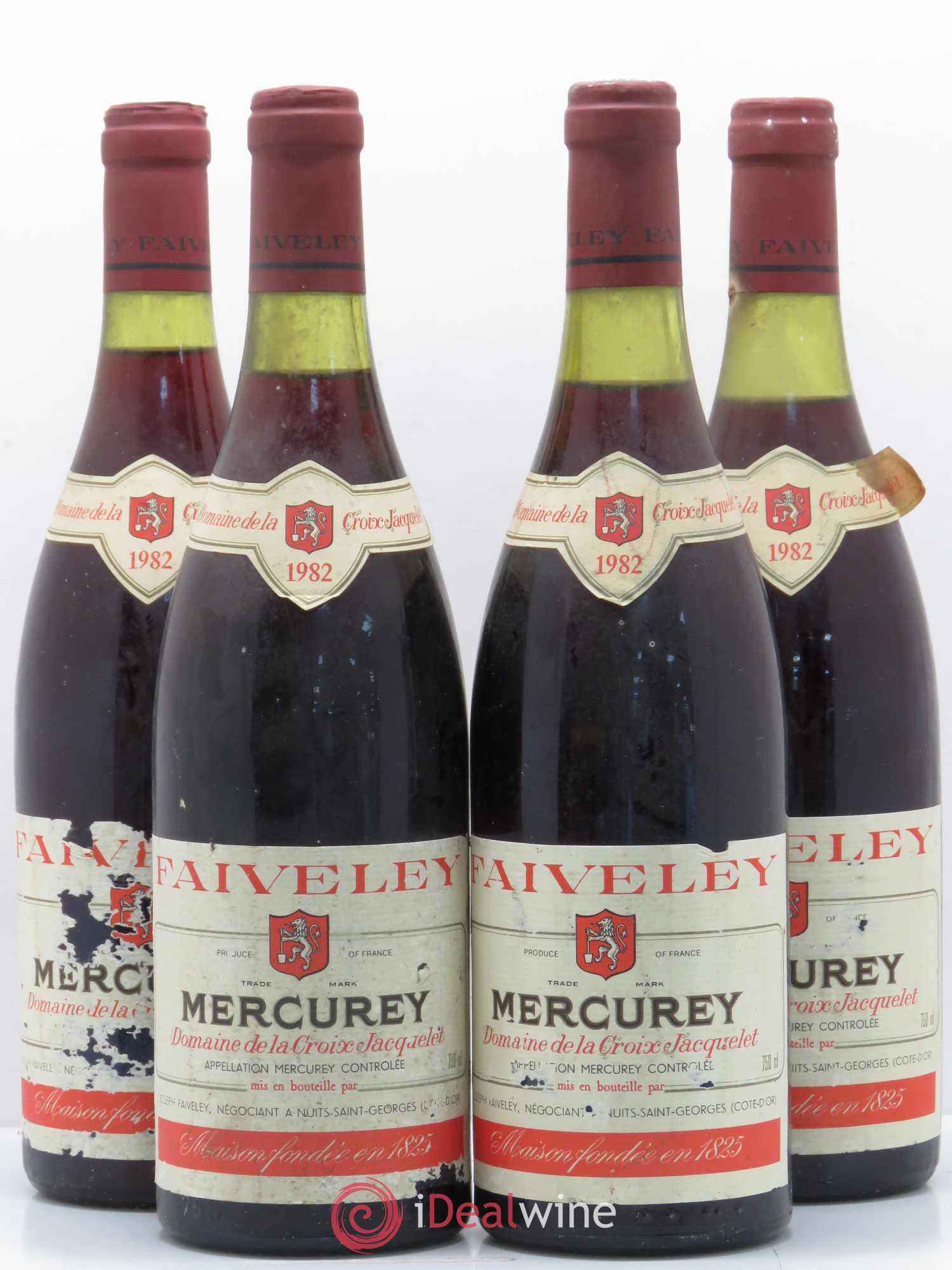 Mercurey Faiveley Domaine de La Croix Jacquelet (sans prix de réserve) 1982 - Posten von 4 Flaschen - 0
