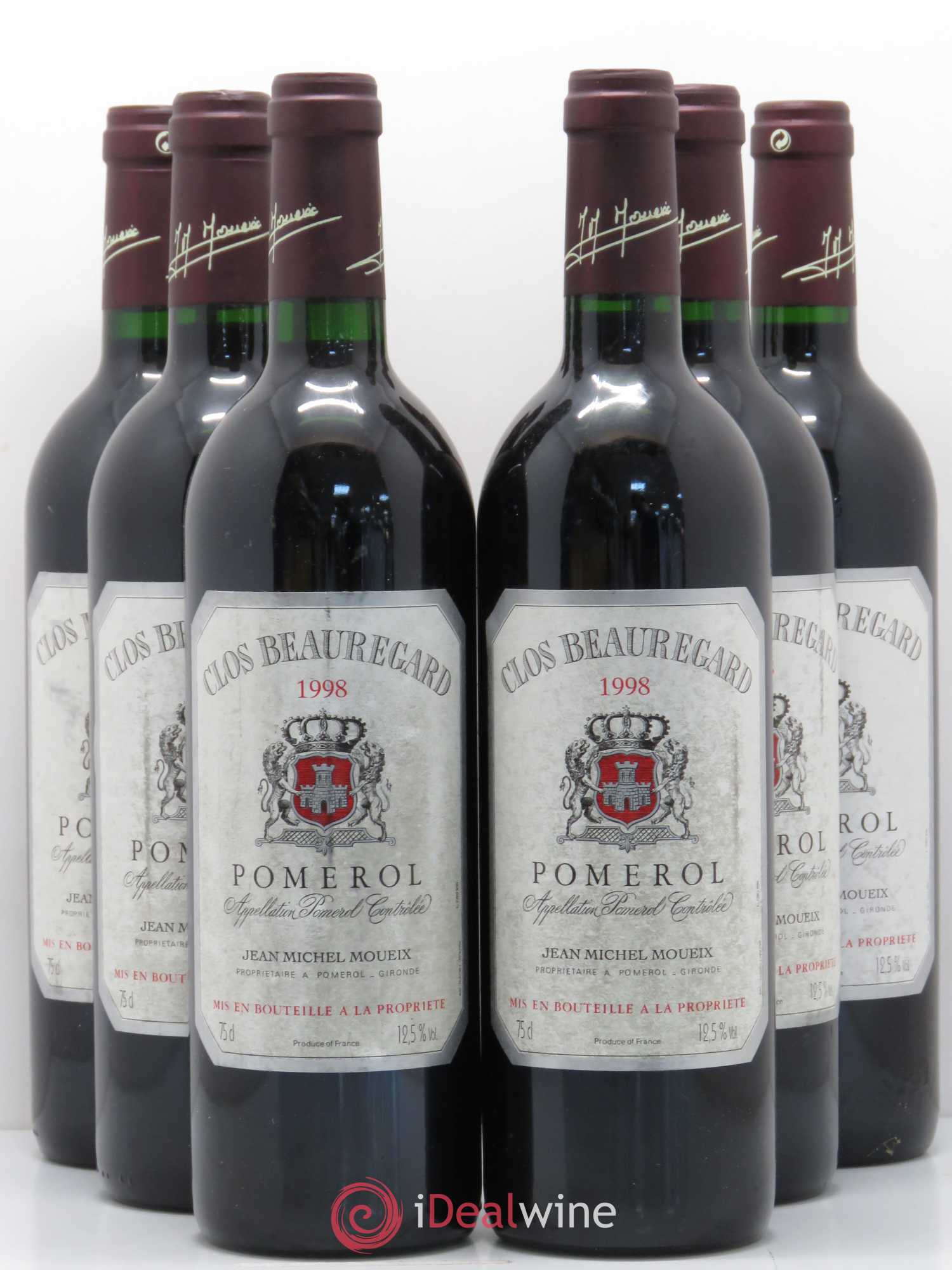 Clos Beauregard 1998 - Lot de 6 bouteilles - 0